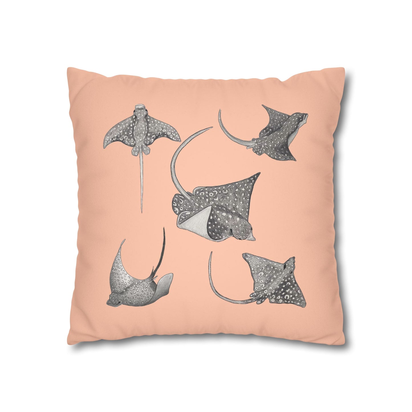 Eagle Ray - Faux Suede Square Pillow Case - Bermuda Sand
