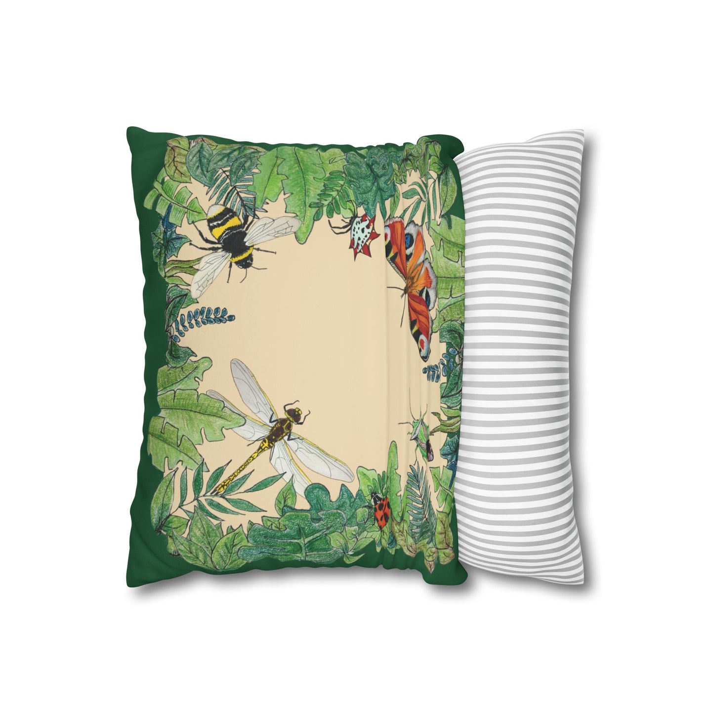 Garden Life - Faux Suede Square Pillow Case - Beige