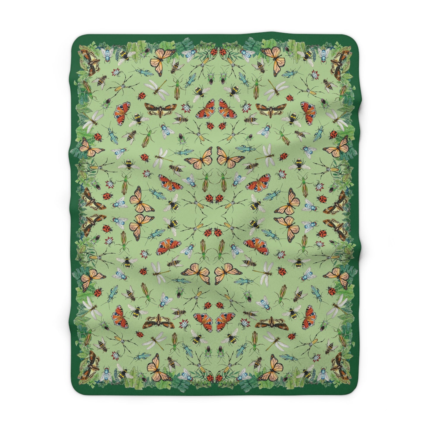 Garden Life - Sherpa Fleece Blanket - Light Green
