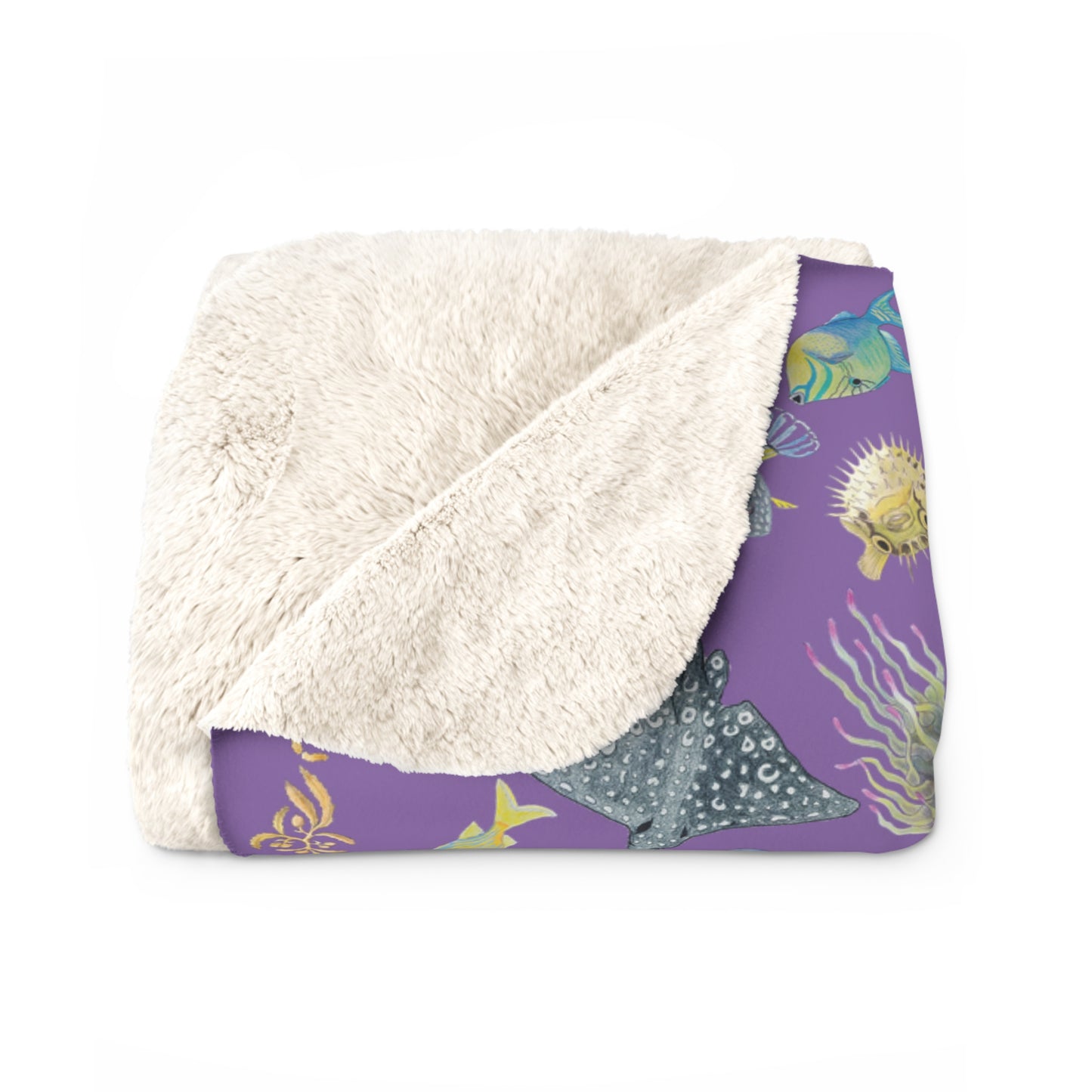 Sargasso Sea - Sherpa Fleece Blanket - Light Purple