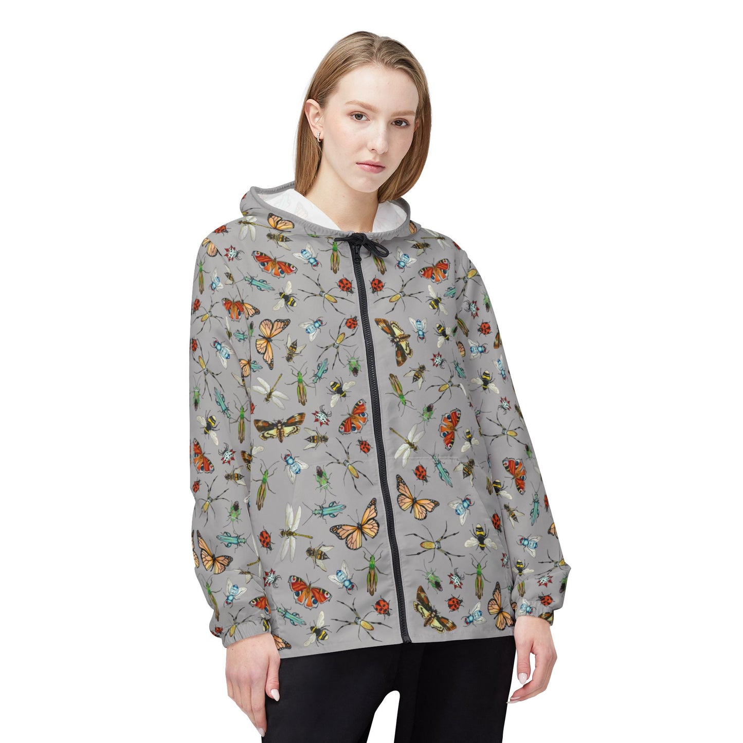 Garden Life - Eco-Friendly Windbreaker Jacket - Light Grey
