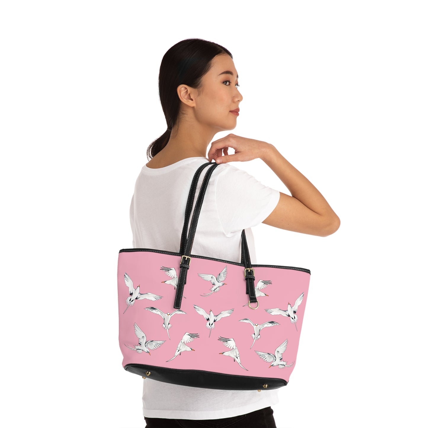 Longtails - Leather Shoulder Bag - Flamingo