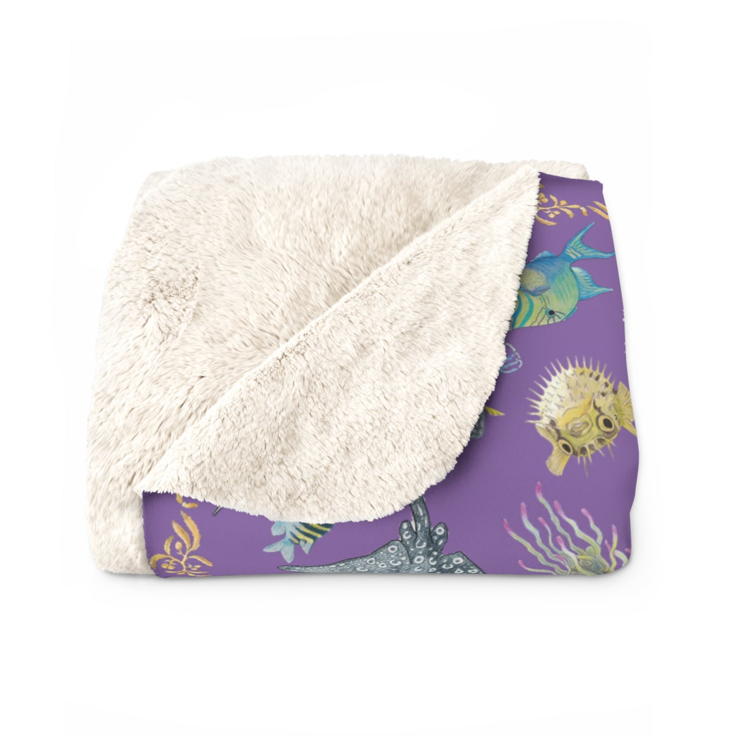 Sargasso Sea - Sherpa Fleece Blanket - Light Purple