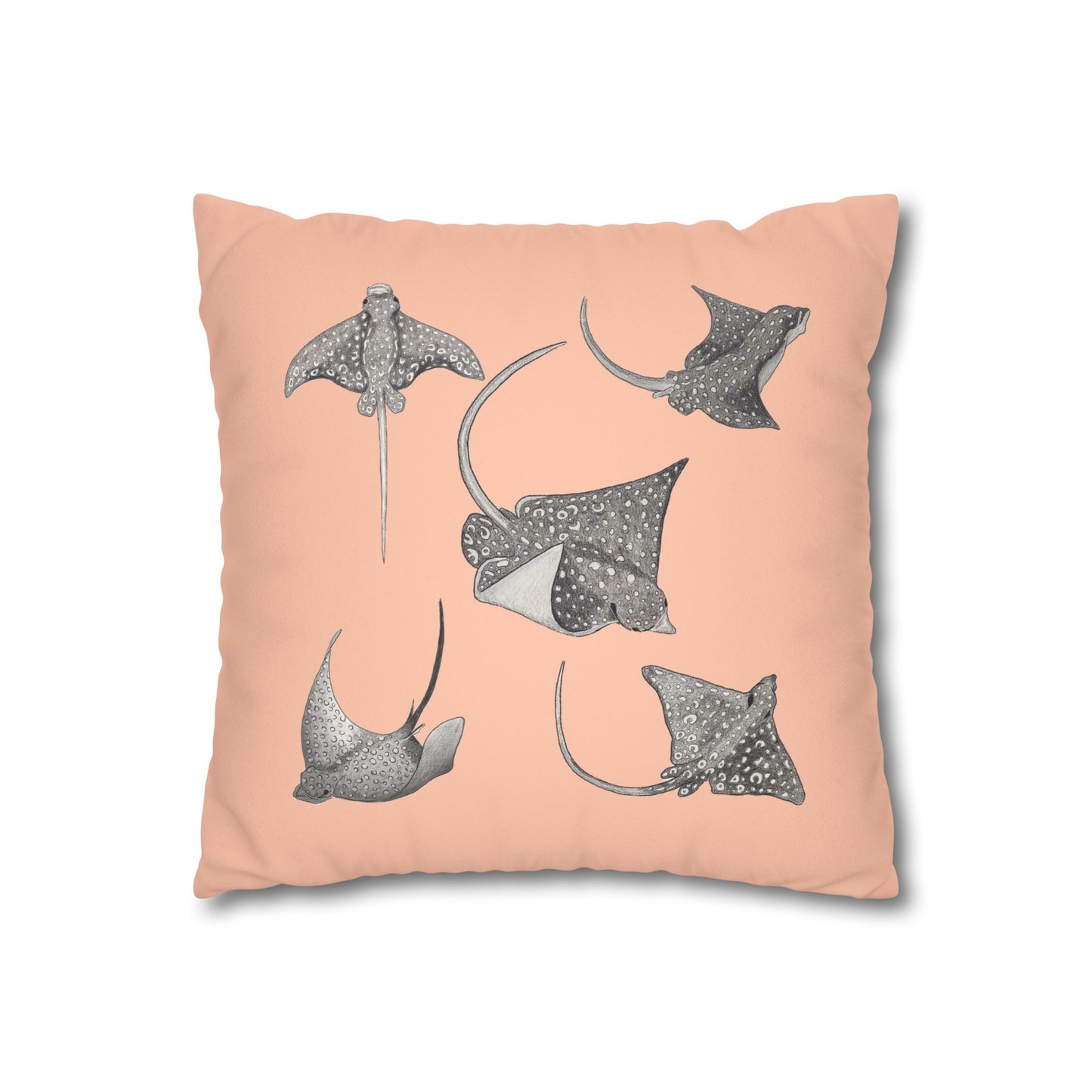 Eagle Ray - Faux Suede Square Pillow Case - Bermuda Sand