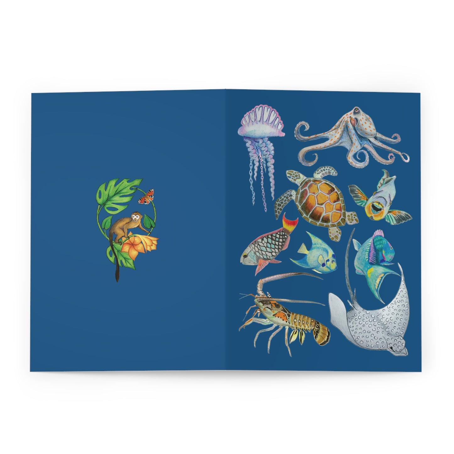 Sargasso Sea - Greeting Cards (5 Pack) - Pacific Blue