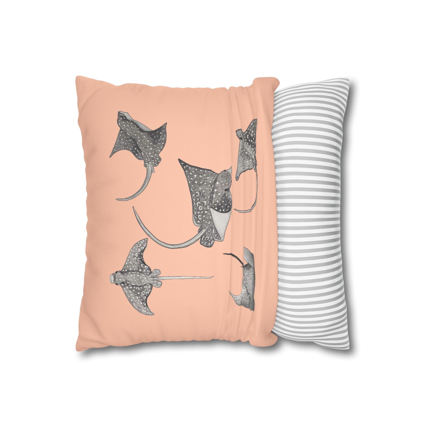 Eagle Ray - Faux Suede Square Pillow Case - Bermuda Sand
