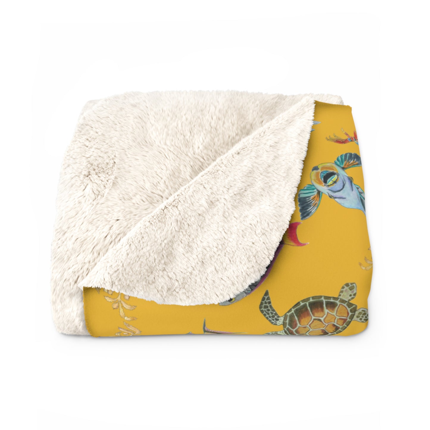 Sargasso Sea - Sherpa Fleece Blanket - Mango