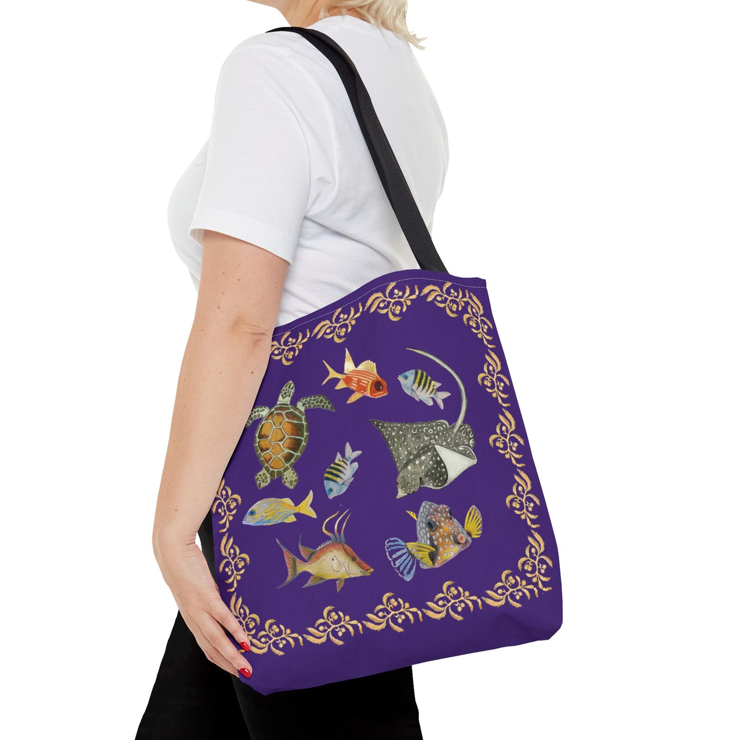 Sargasso Sea - Square Tote Bag - Dark Purple