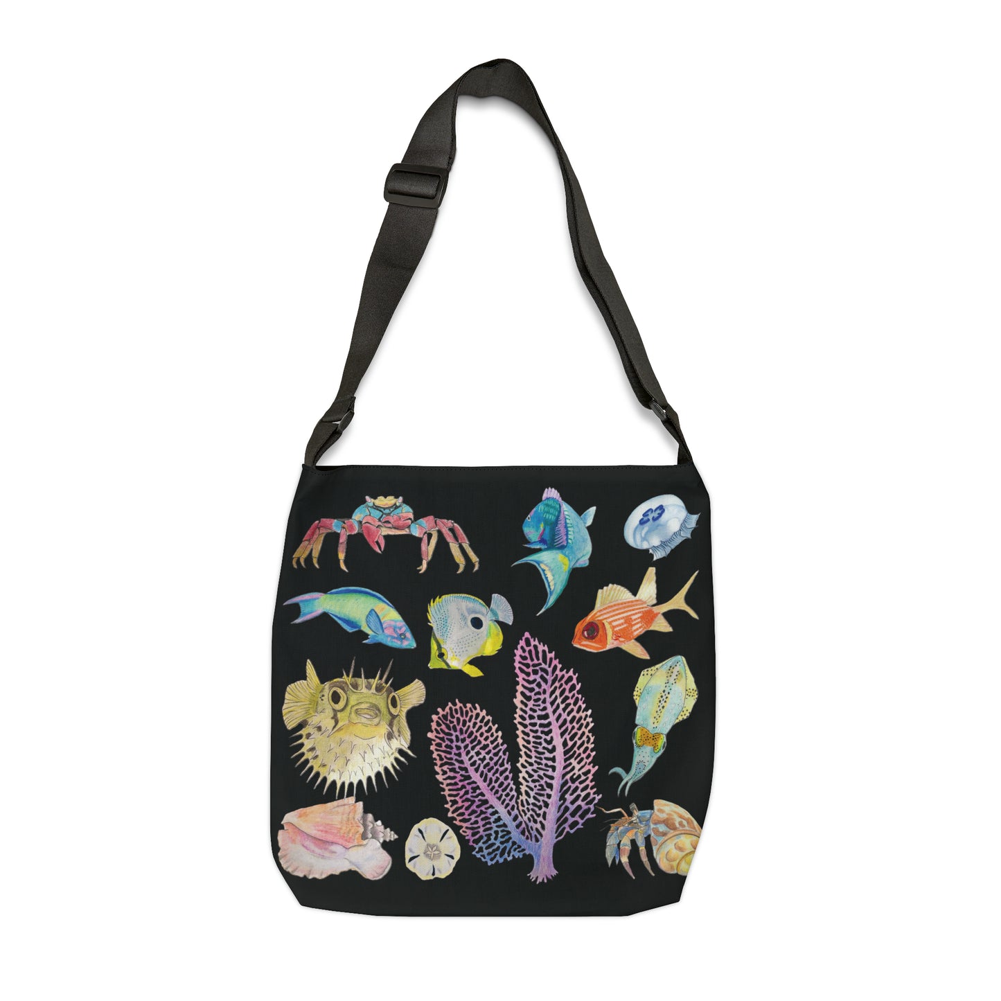 Sargasso Sea - Adjustable Tote Bag - Black