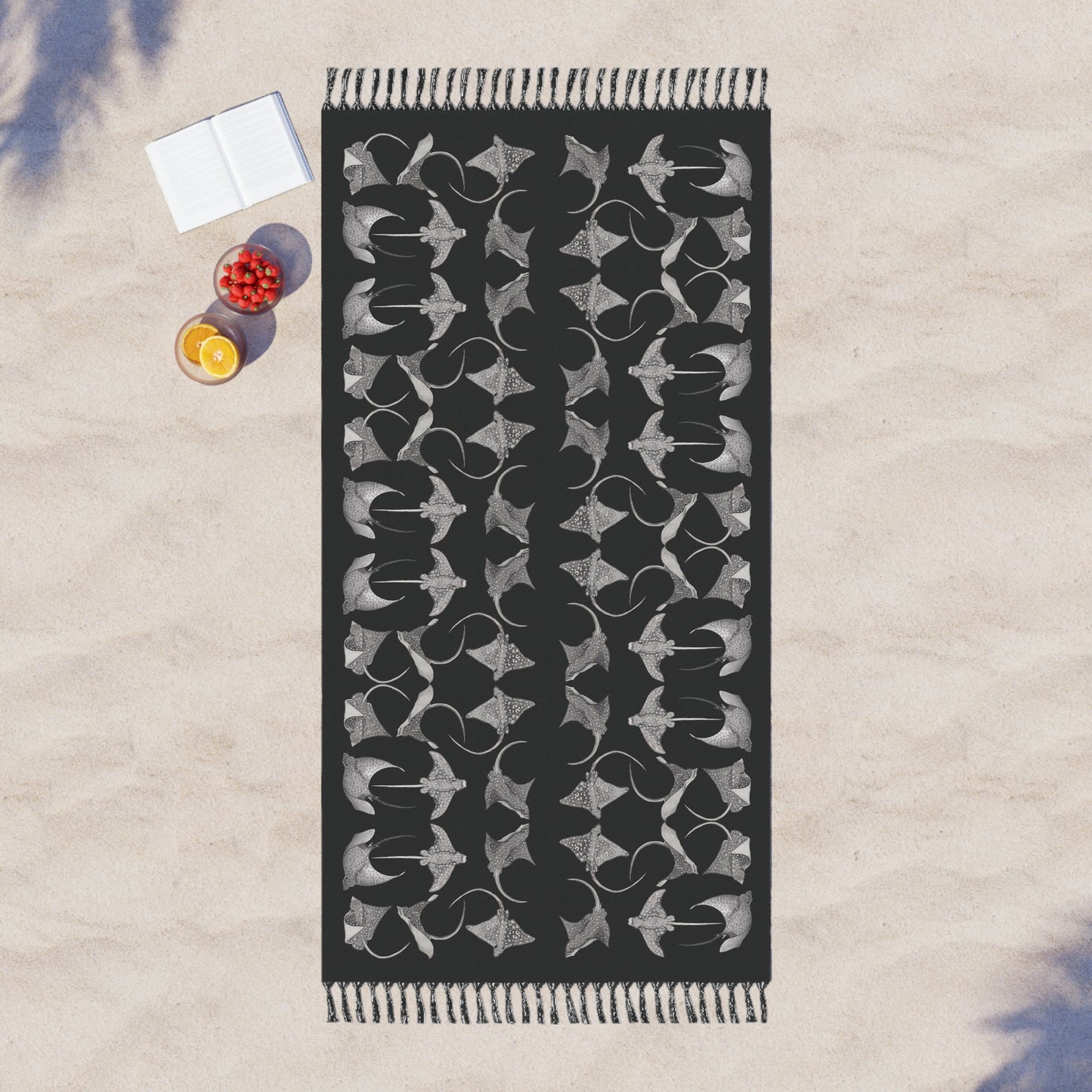 Eagle Ray - Beach Blanket - Black