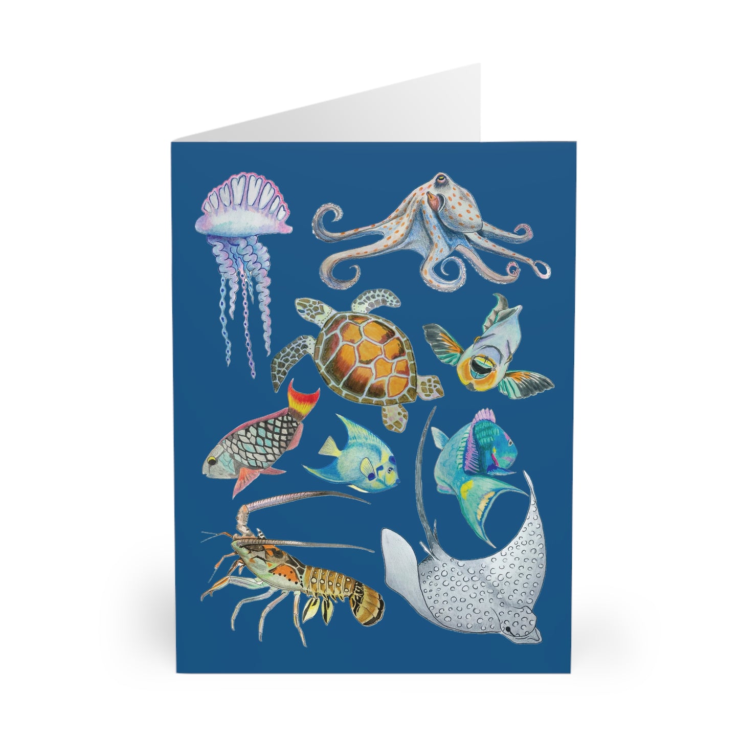 Sargasso Sea - Greeting Cards (5 Pack) - Pacific Blue