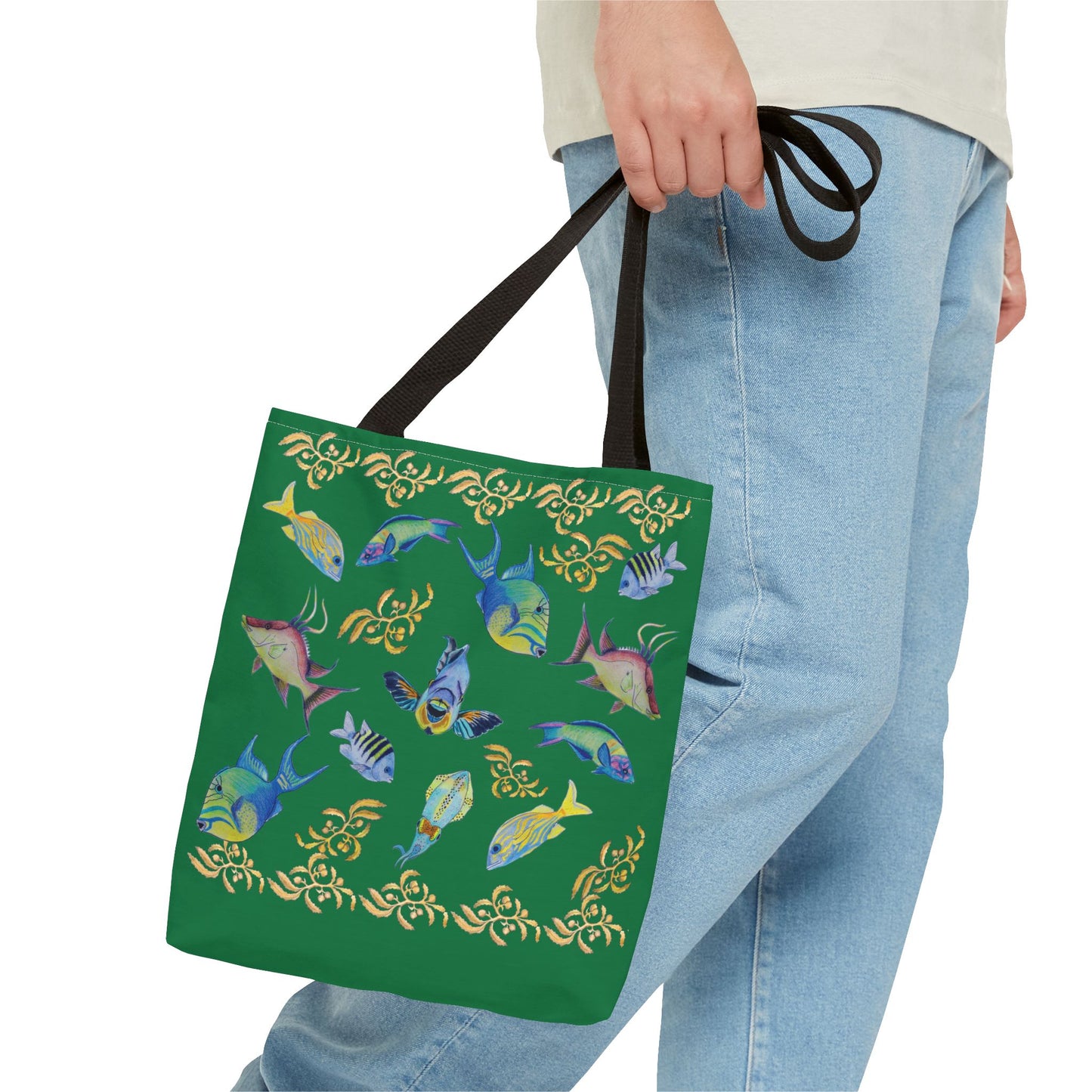 Sargasso Sea - Square Tote Bag - Dark Green