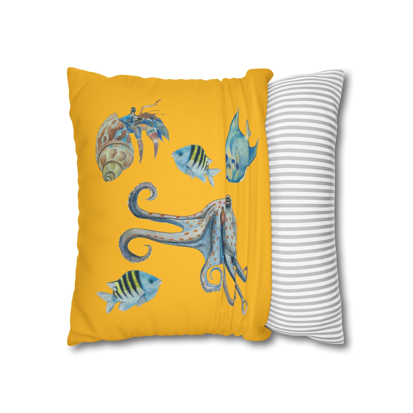 Sargasso Sea - Faux Suede Square Pillow Case - Mango