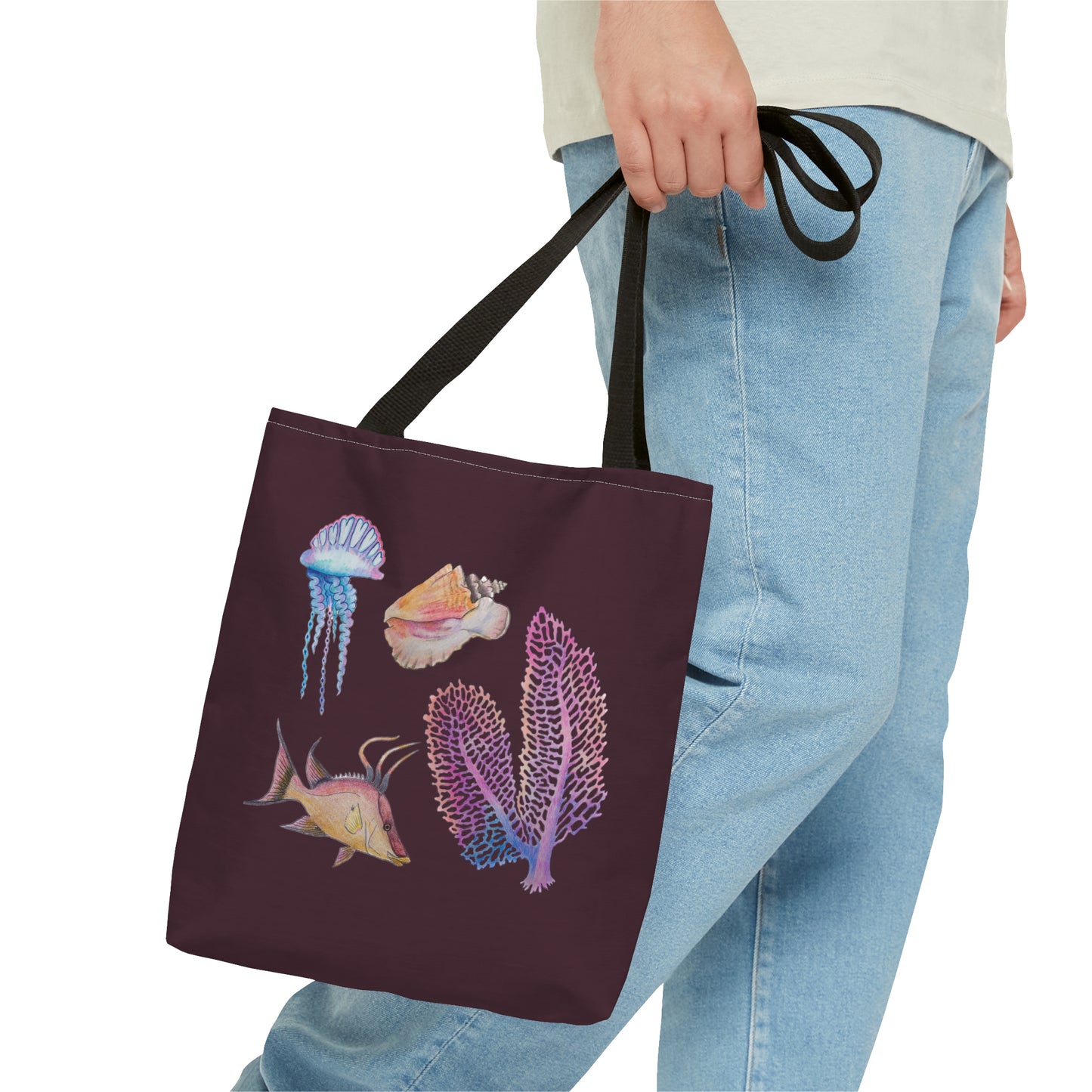 Sargasso Sea - Square Tote Bag - Aubergine