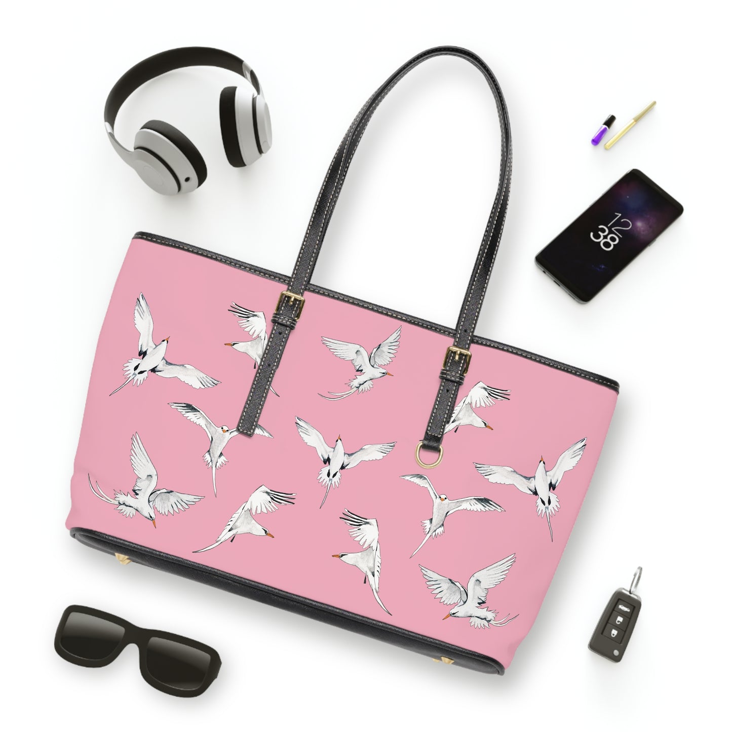 Longtails - Leather Shoulder Bag - Flamingo