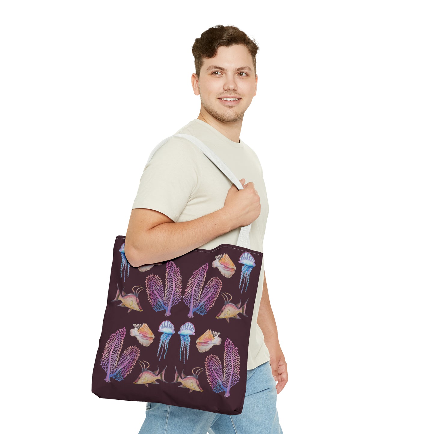 Sargasso Sea - Square Tote Bag - Aubergine