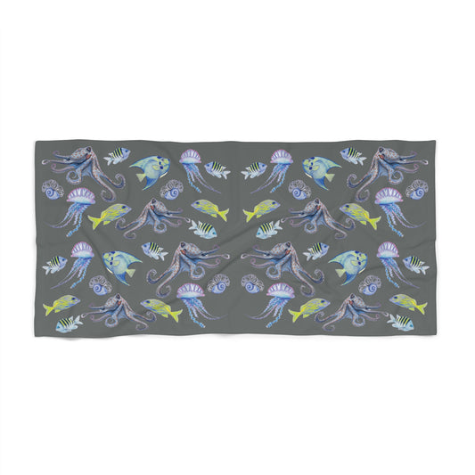 Sargasso Sea - Beach Towel - Dark Grey