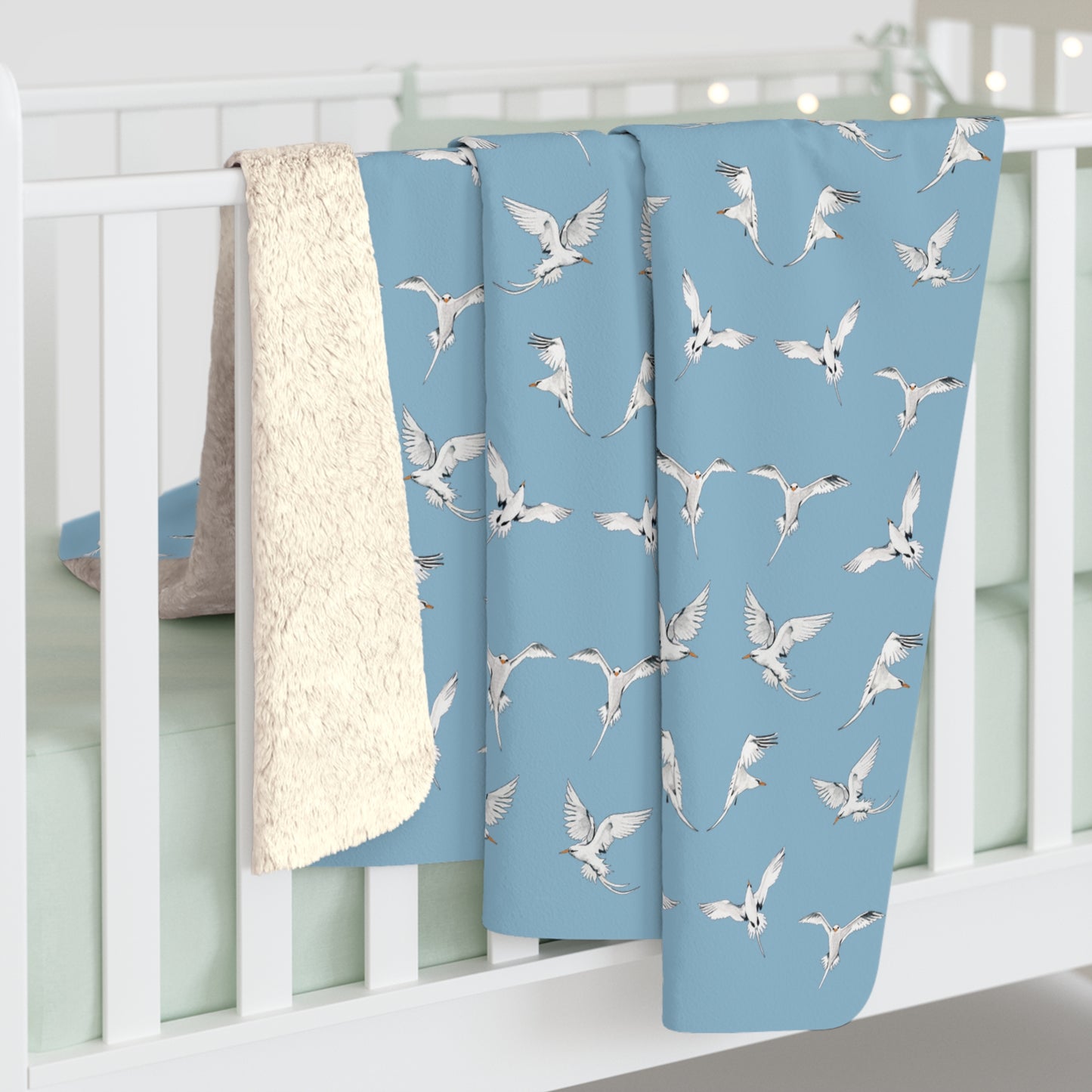 Longtails - Sherpa Fleece Blanket - Morning Sky