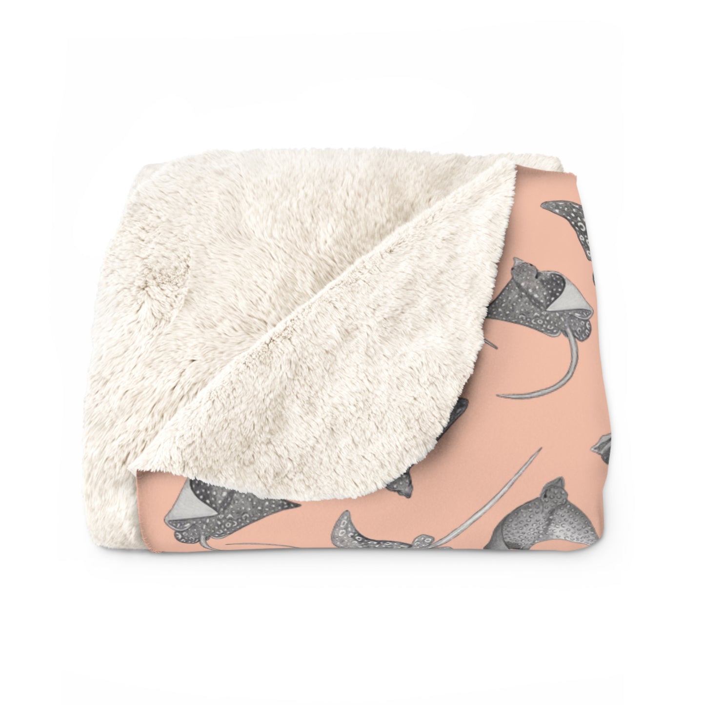 Eagle Ray - Sherpa Fleece Blanket - Bermuda Sand