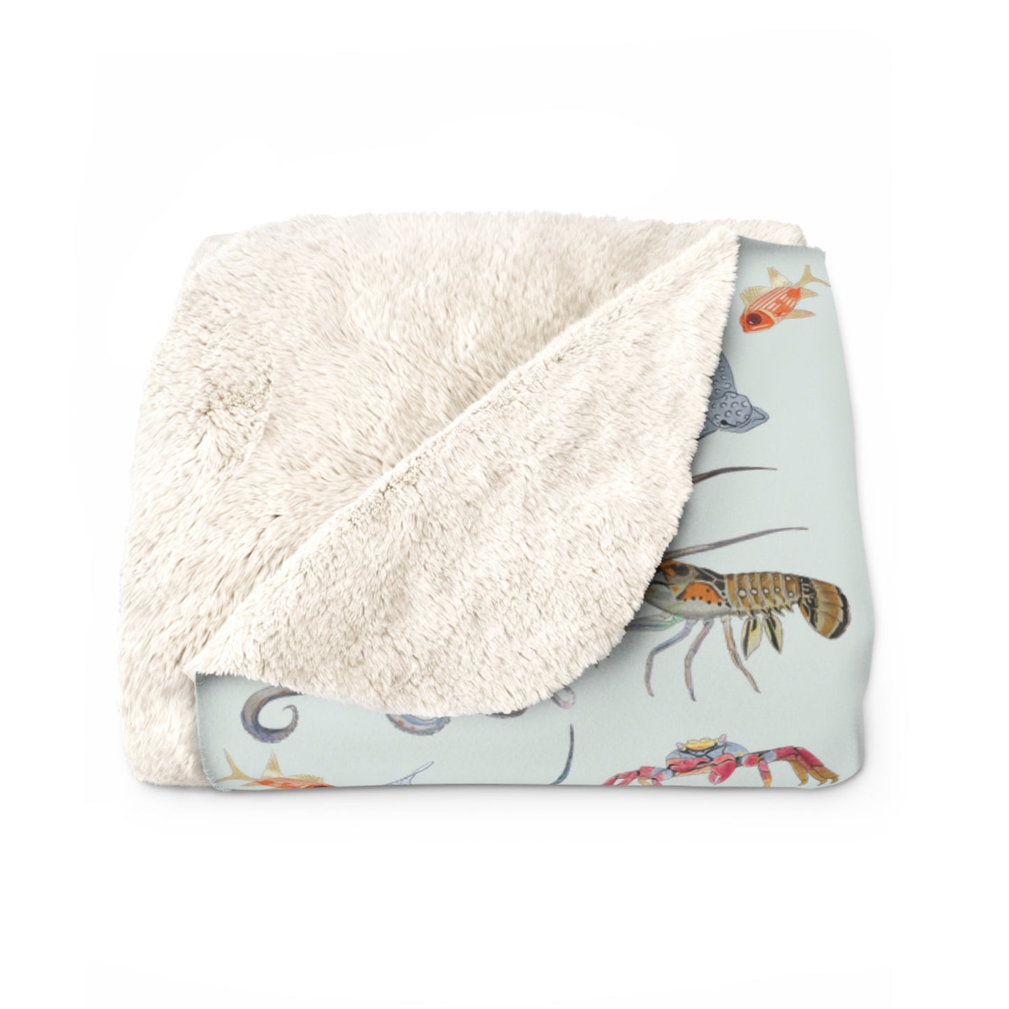 Sargasso Sea - Sherpa Fleece Blanket - Silver