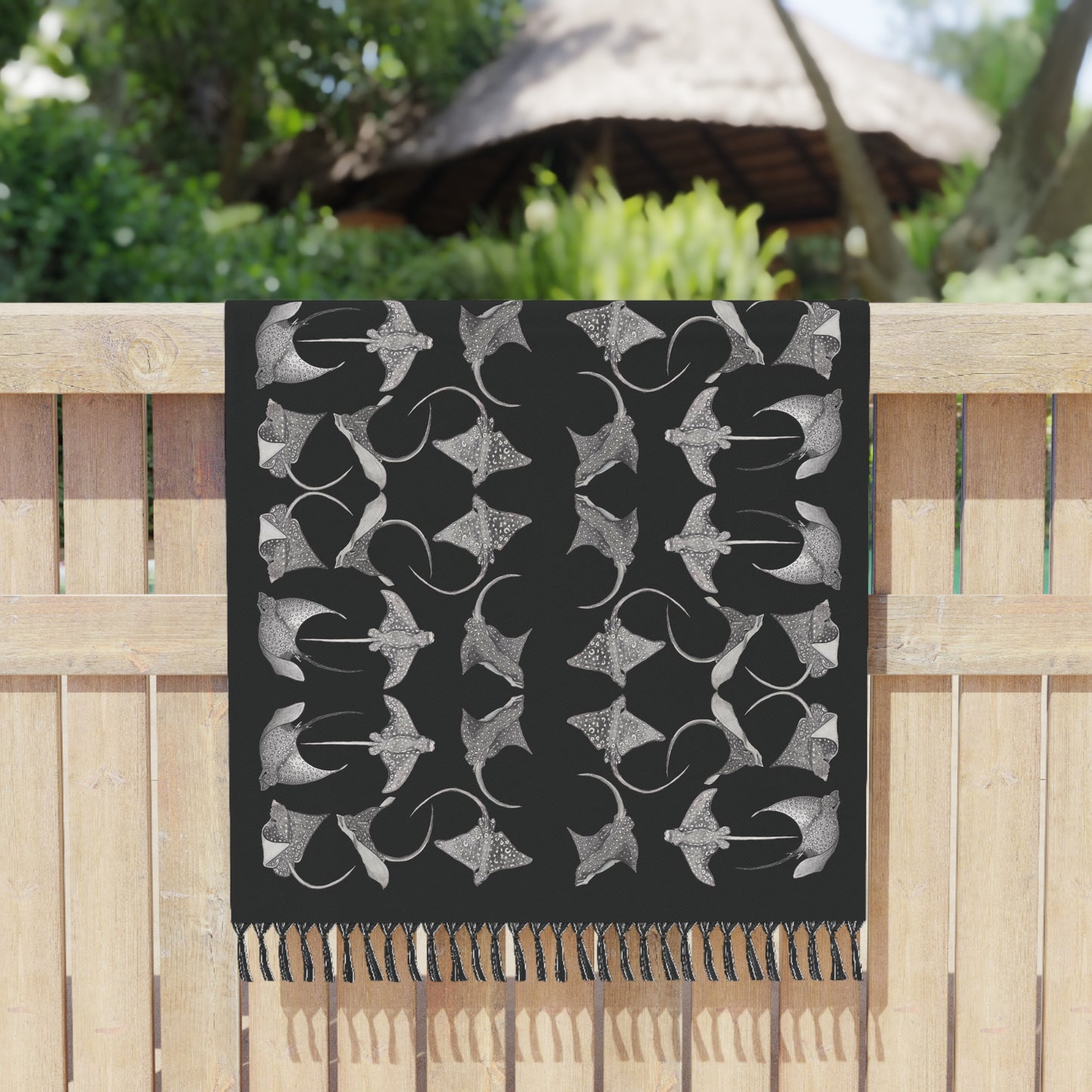 Eagle Ray - Beach Blanket - Black