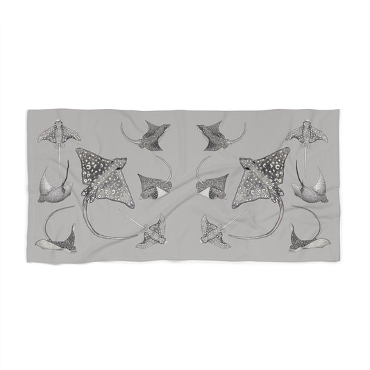 Eagle Ray - Beach Towel - Light Grey