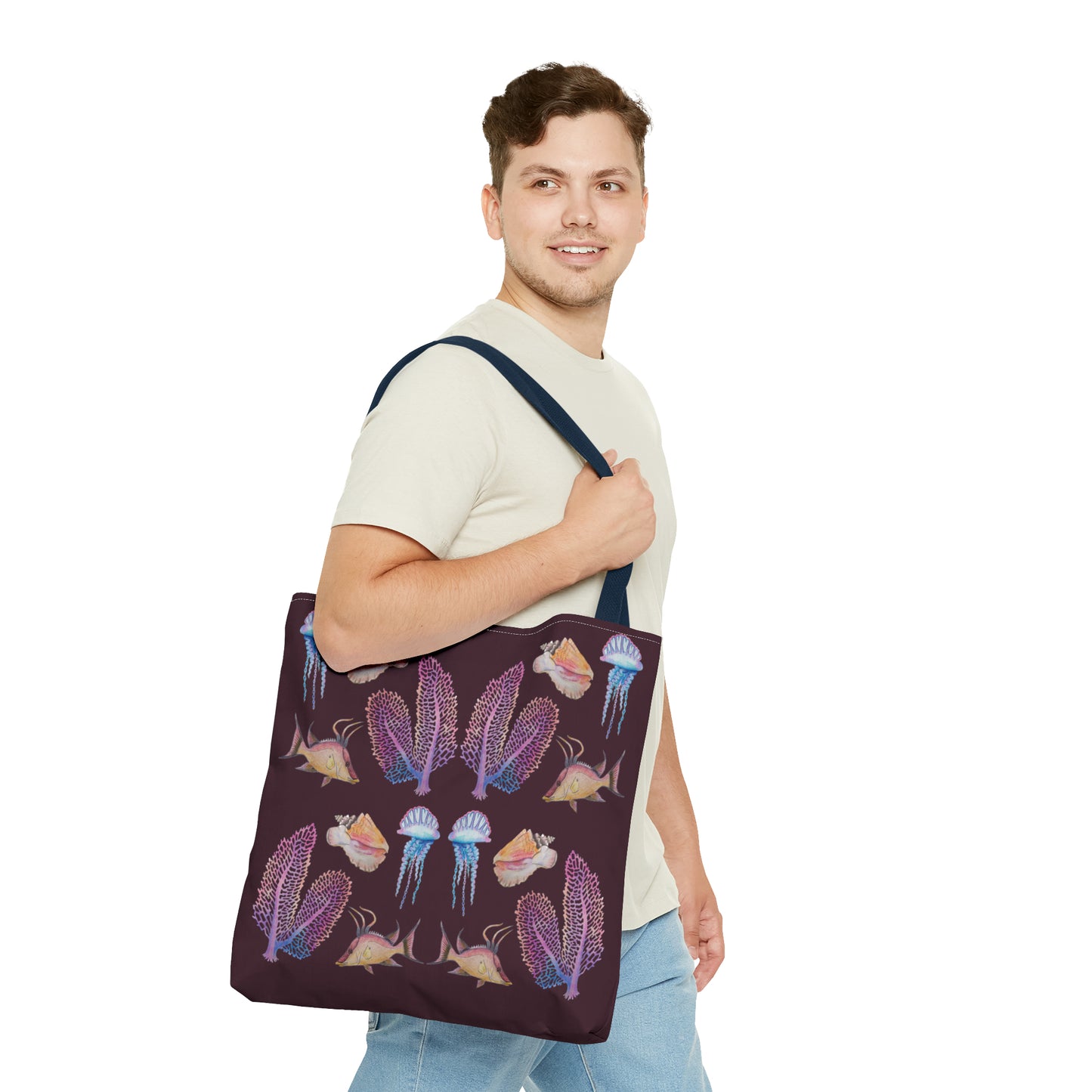 Sargasso Sea - Square Tote Bag - Aubergine