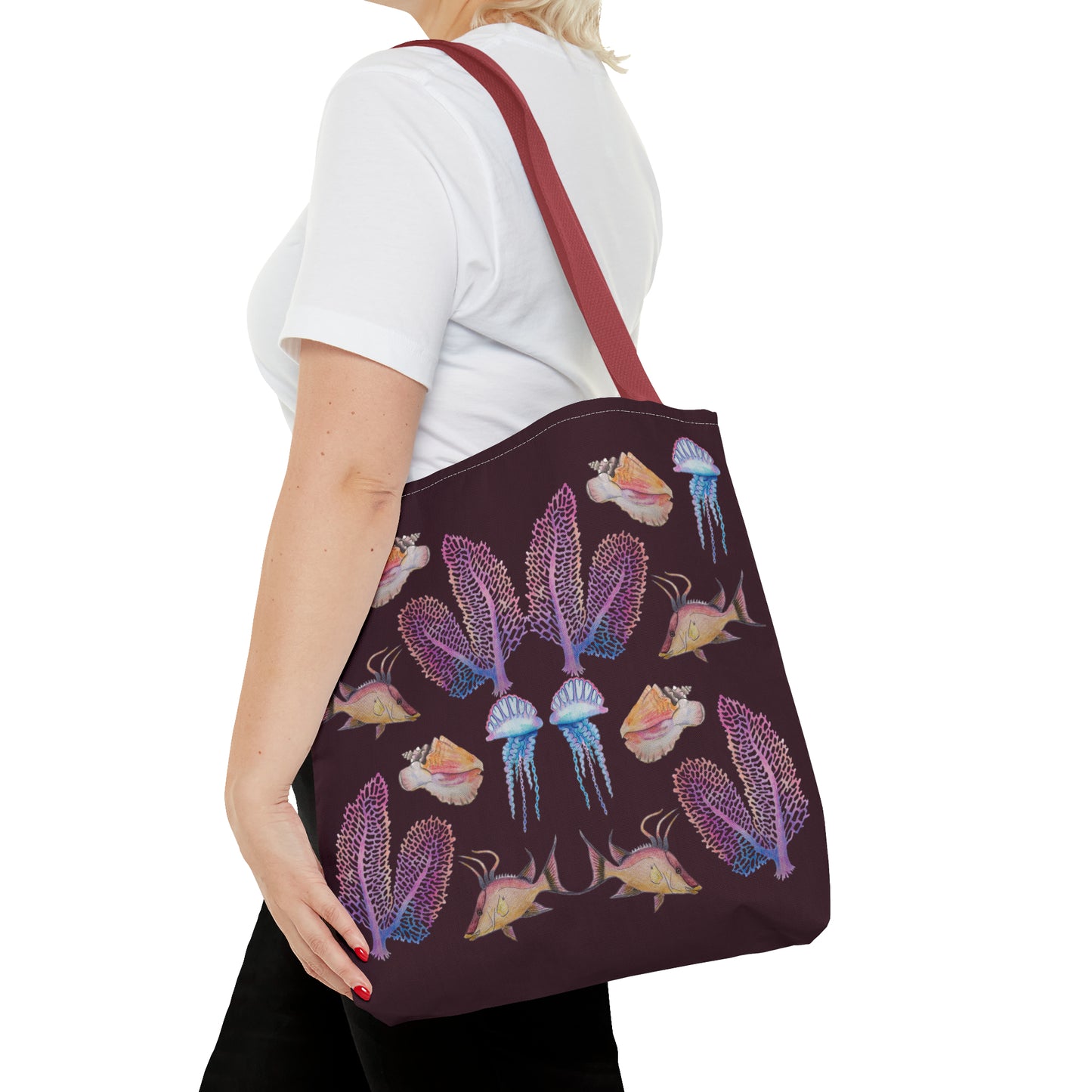 Sargasso Sea - Square Tote Bag - Aubergine