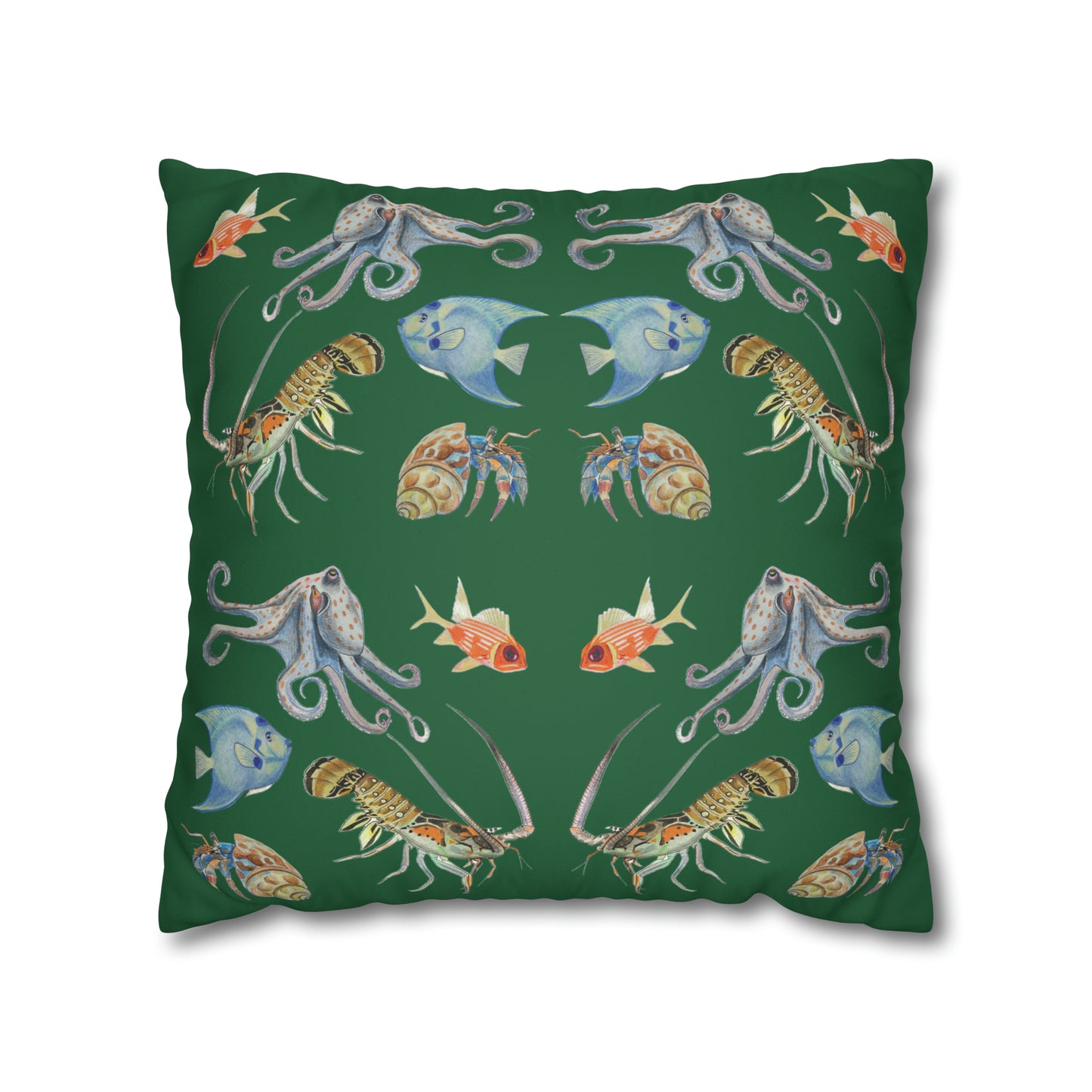 Sargasso Sea - Faux Suede Square Pillow Case - Forest