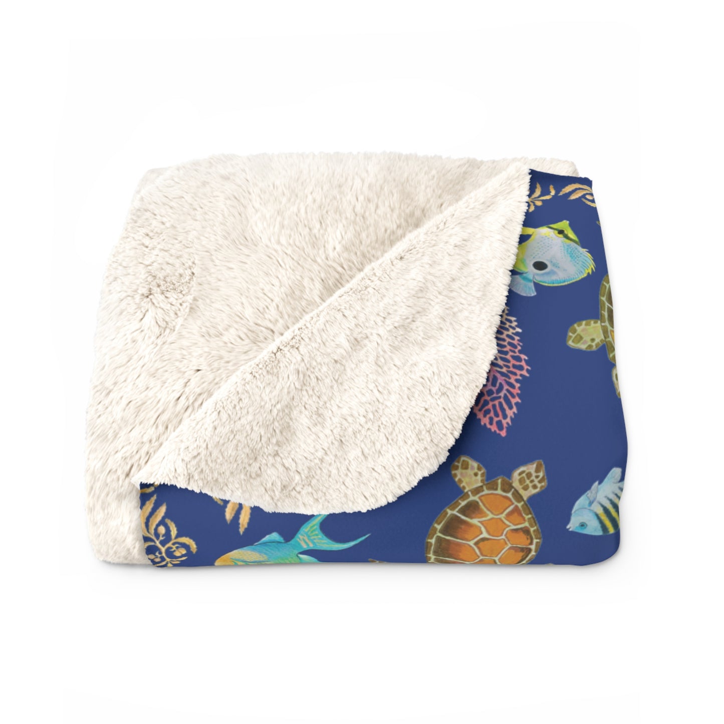 Sargasso Sea - Sherpa Fleece Blanket - Dark Blue