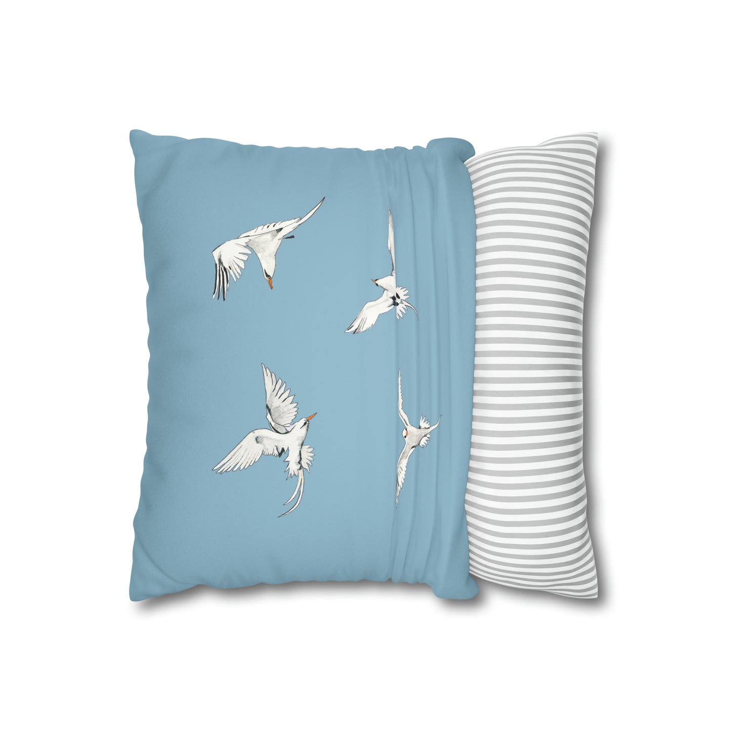 Longtails - Faux Suede Square Pillow Case - Sky