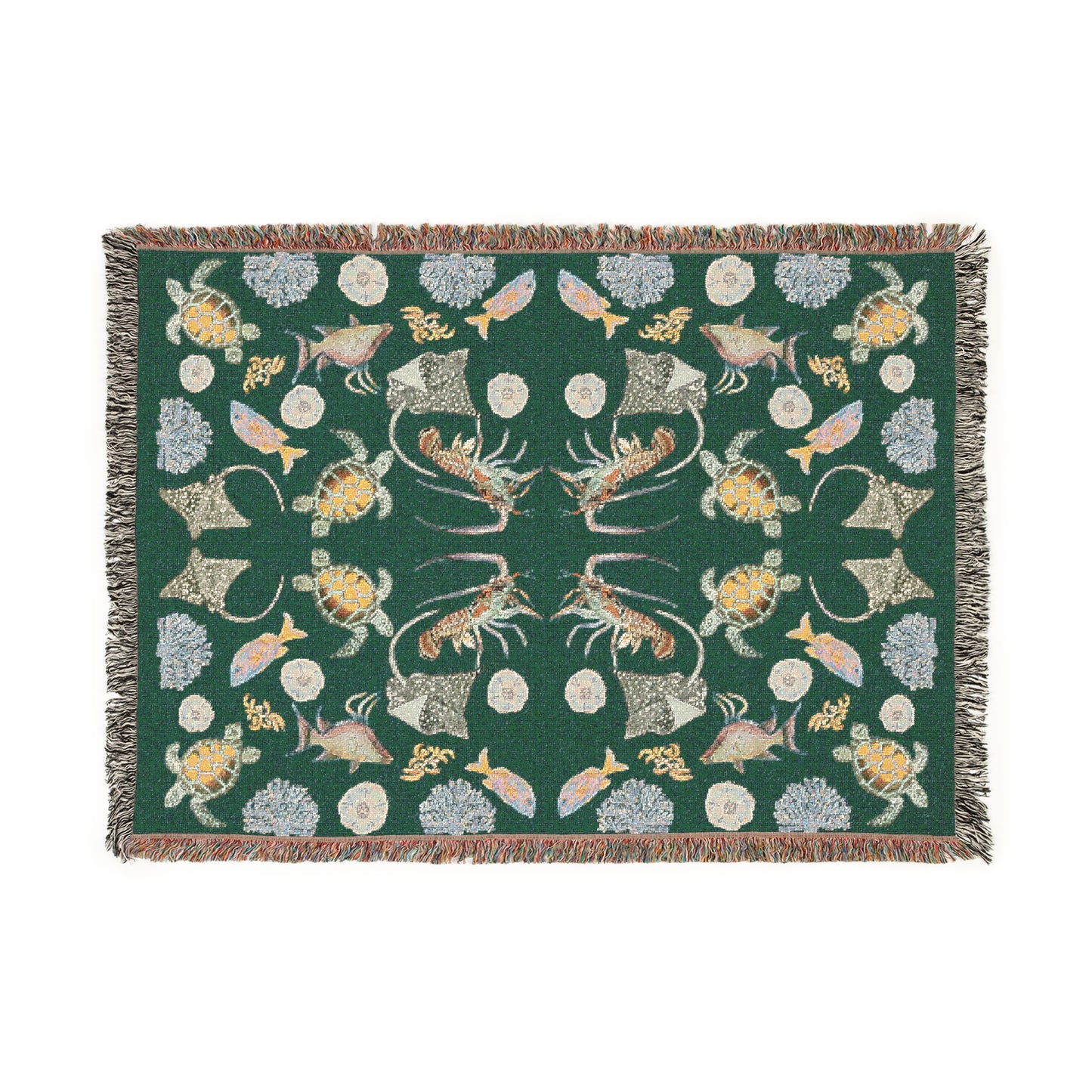 Sargasso Sea - Woven Blanket - Dark Green