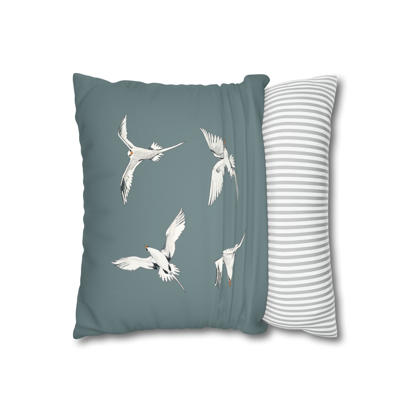 Longtails - Faux Suede Square Pillow Case - Stone