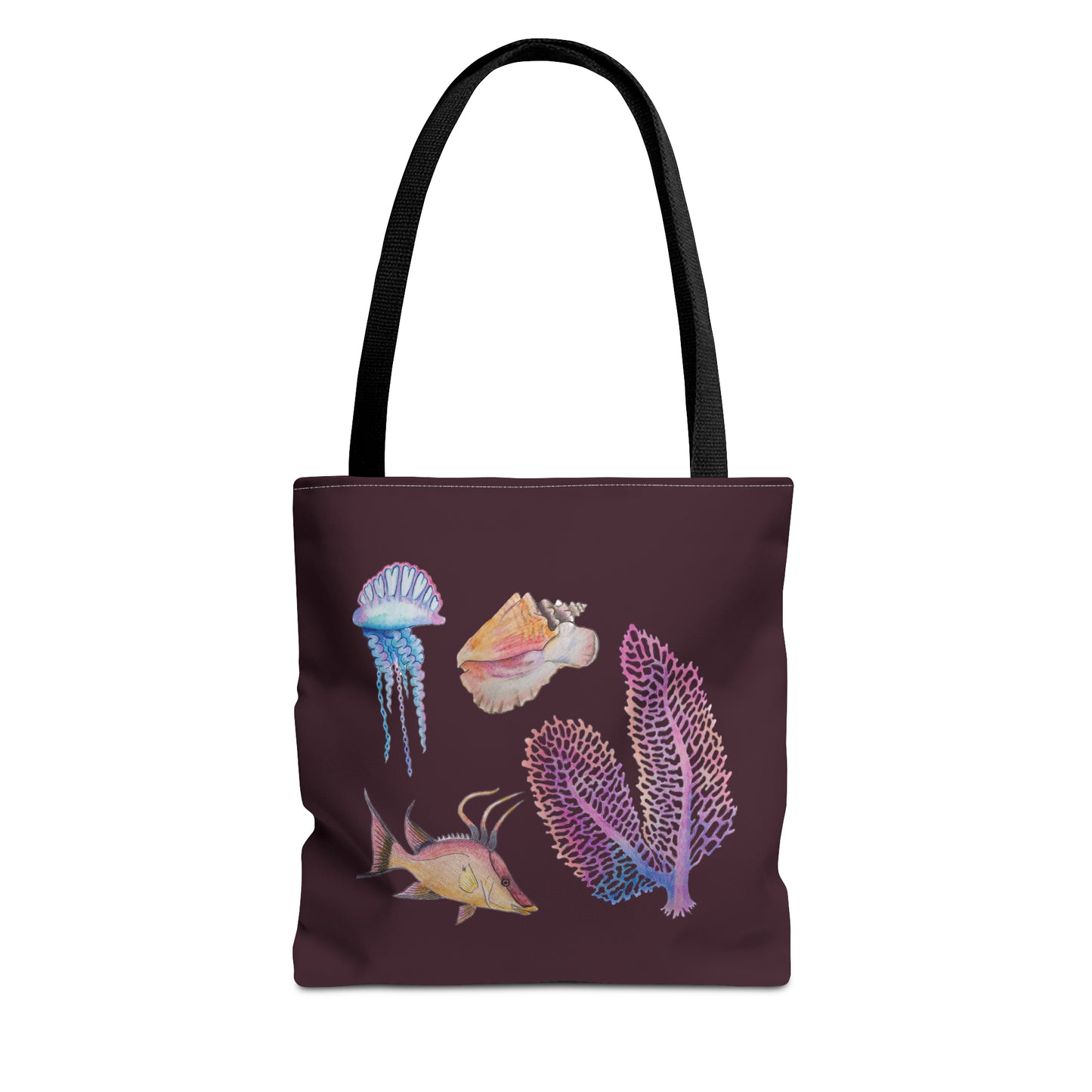 Sargasso Sea - Square Tote Bag - Aubergine