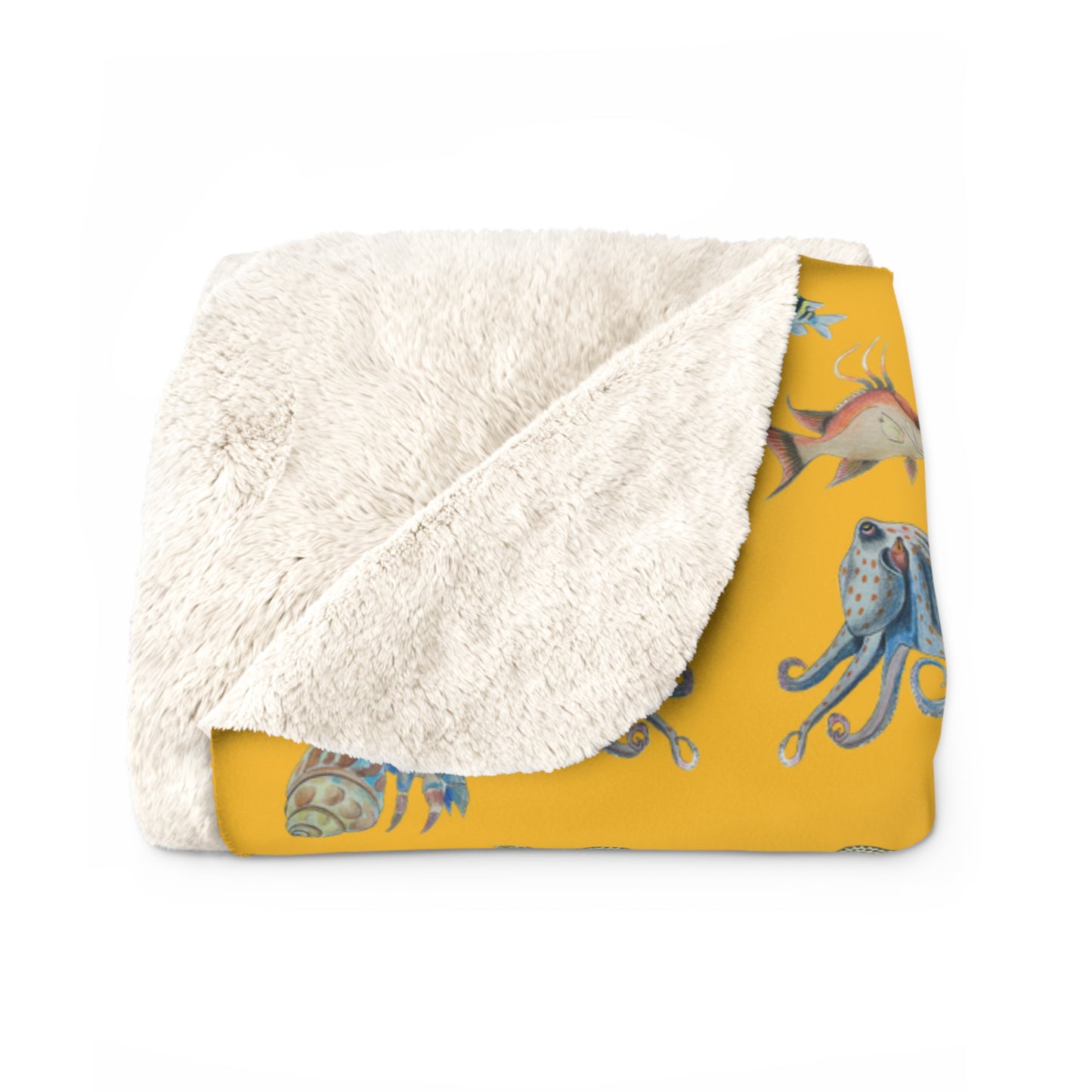 Sargasso Sea - Sherpa Fleece Blanket - Mango