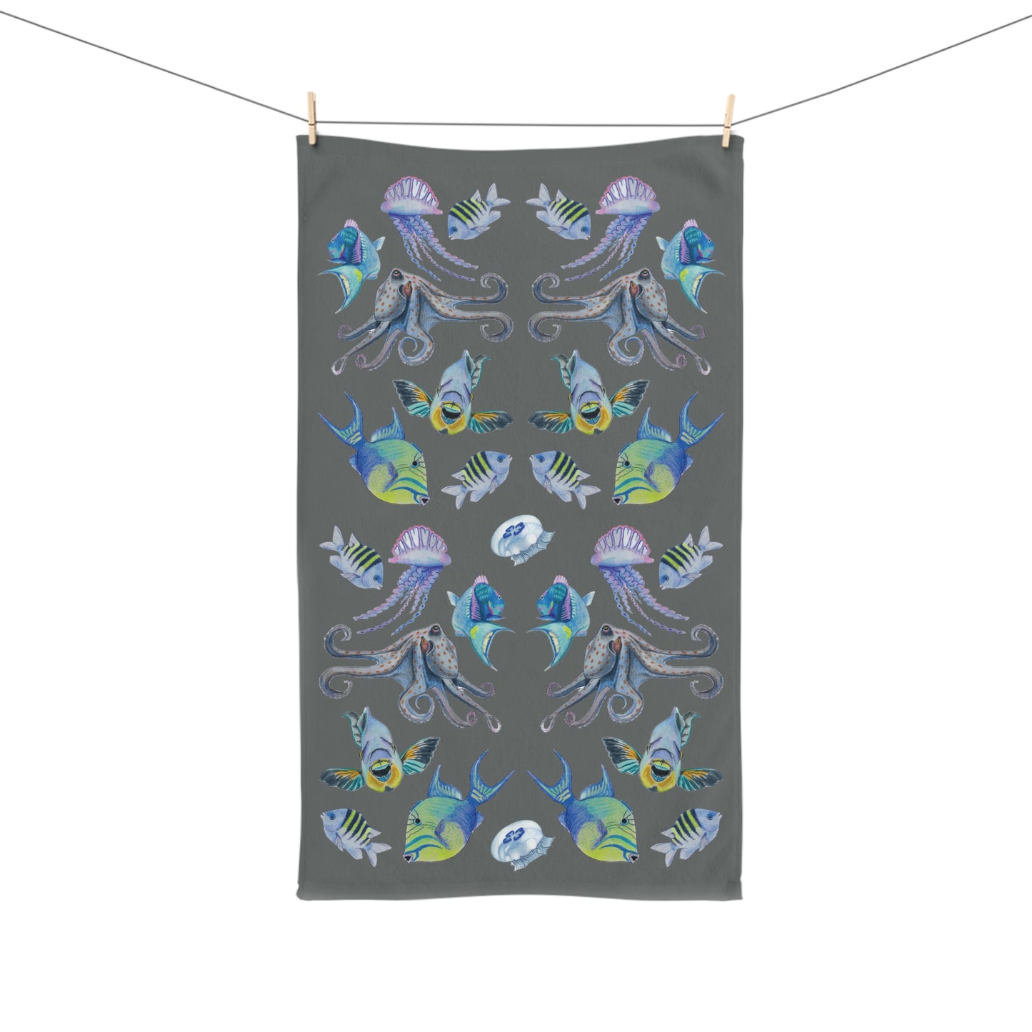 Sargasso Sea - Hand Towel - Dark Grey