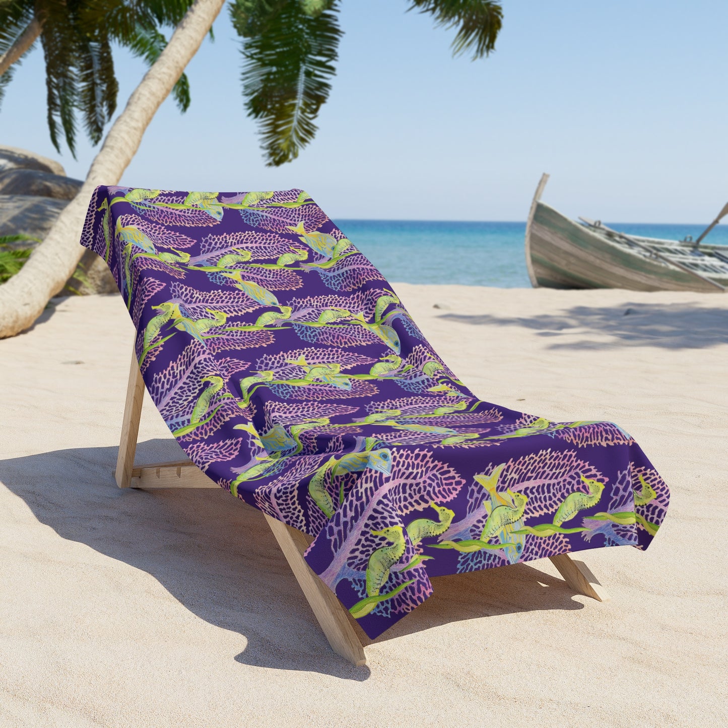 Sargasso Sunrise - Beach Towel - Violet