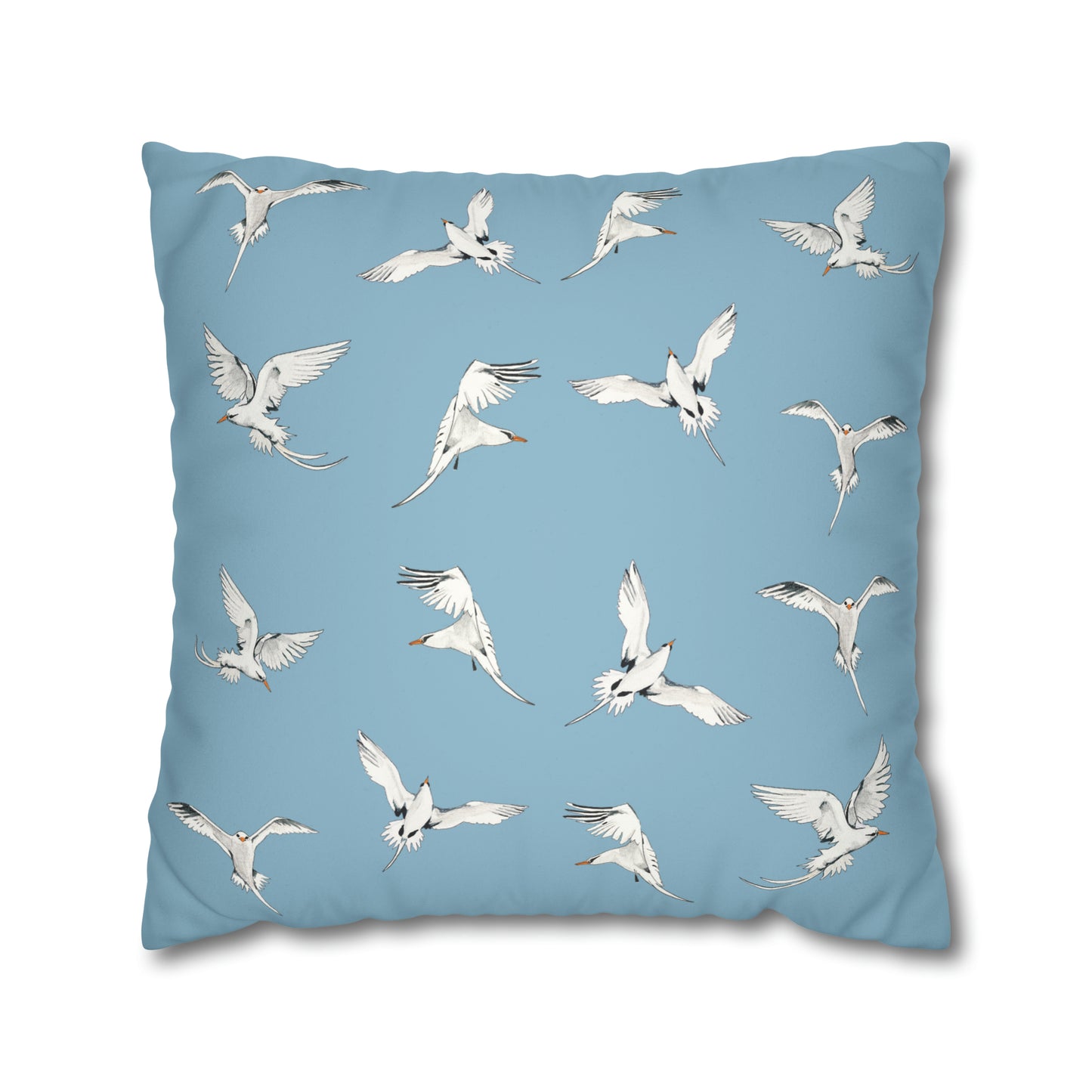 Longtails - Faux Suede Square Pillow Case - Sky