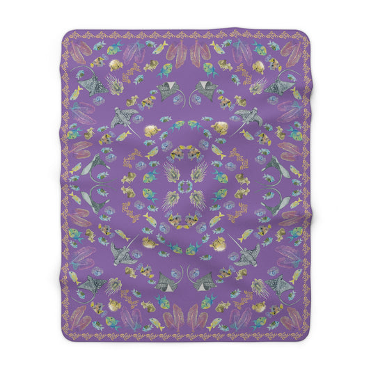 Sargasso Sea - Sherpa Fleece Blanket - Light Purple