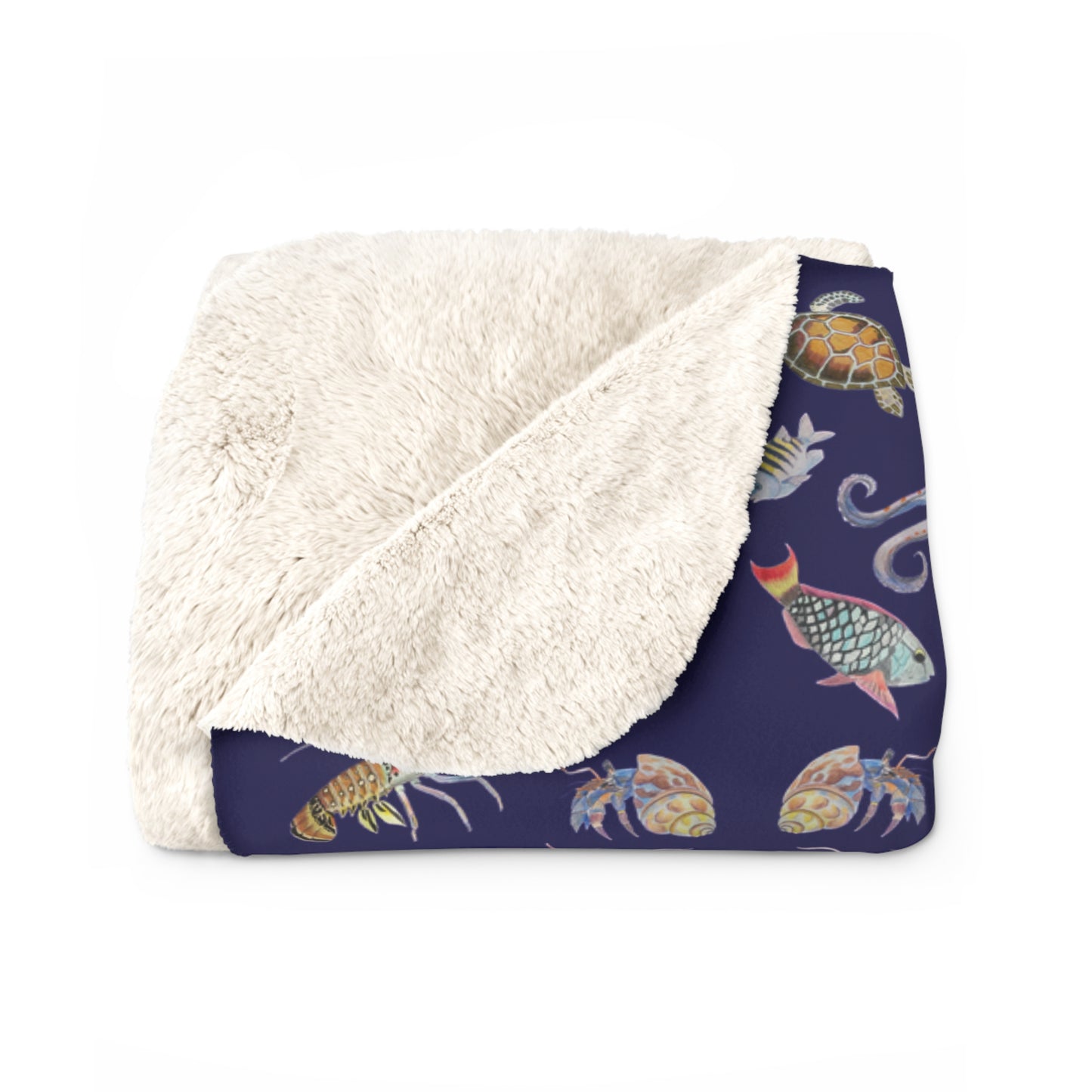 Sargasso Sea - Sherpa Fleece Blanket - Midnight