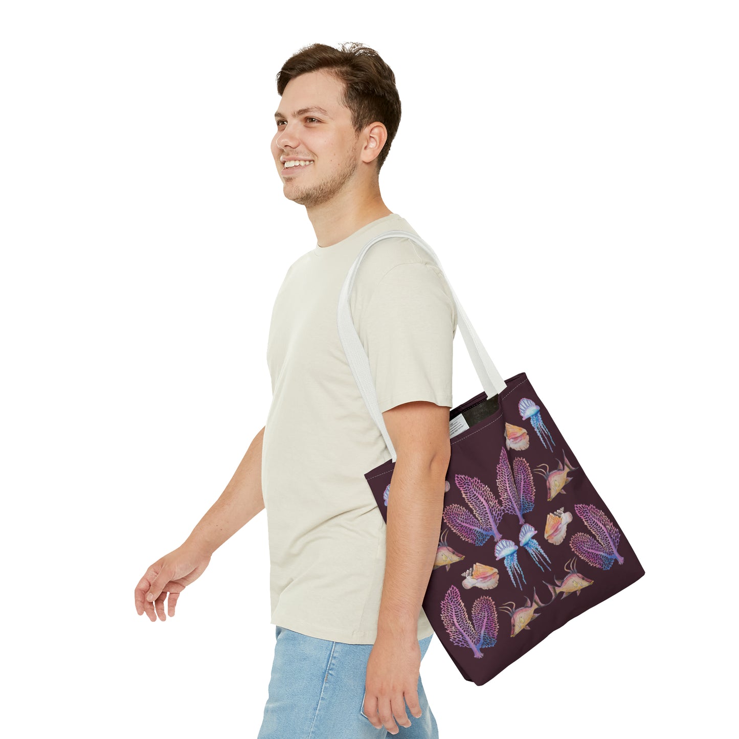 Sargasso Sea - Square Tote Bag - Aubergine