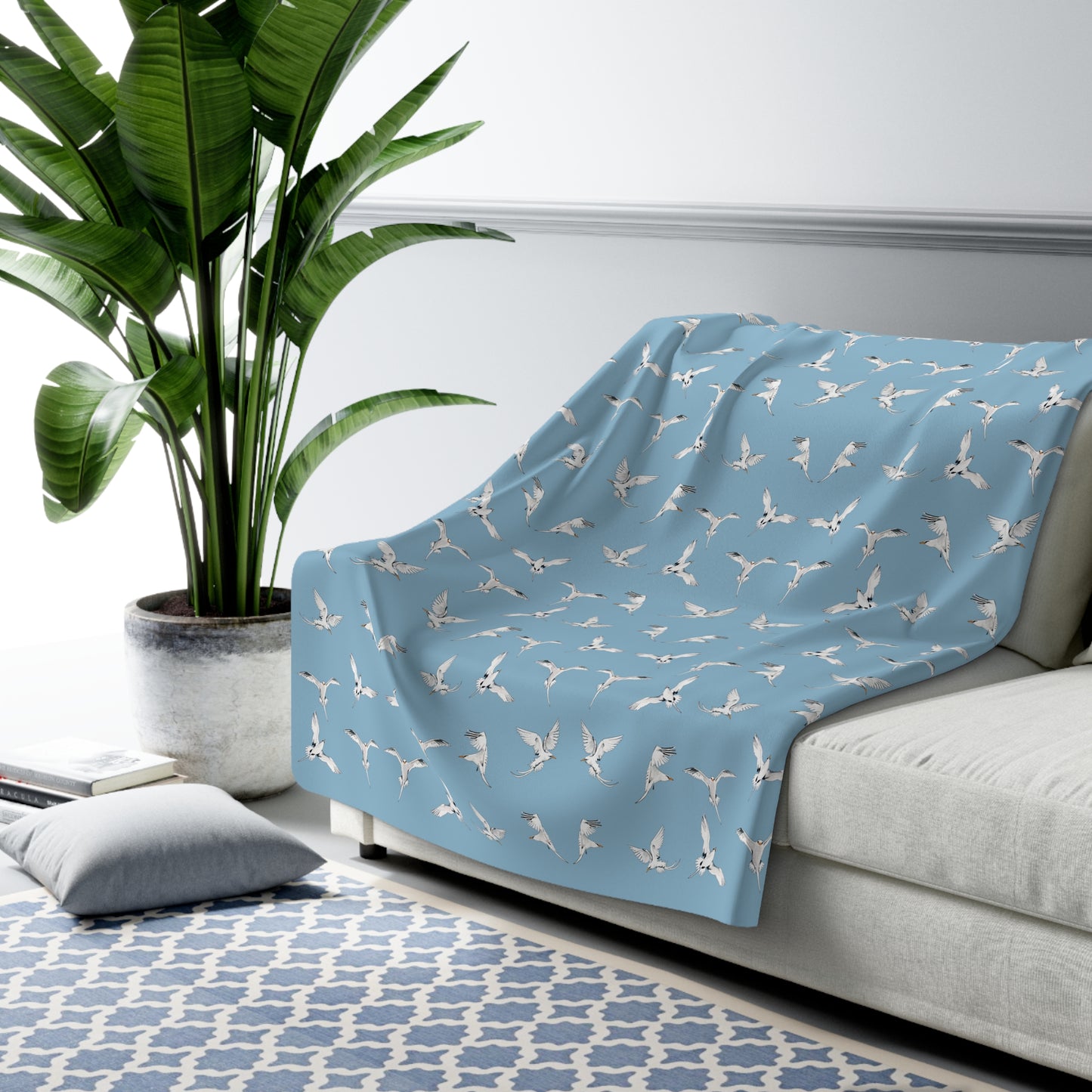 Longtails - Sherpa Fleece Blanket - Morning Sky