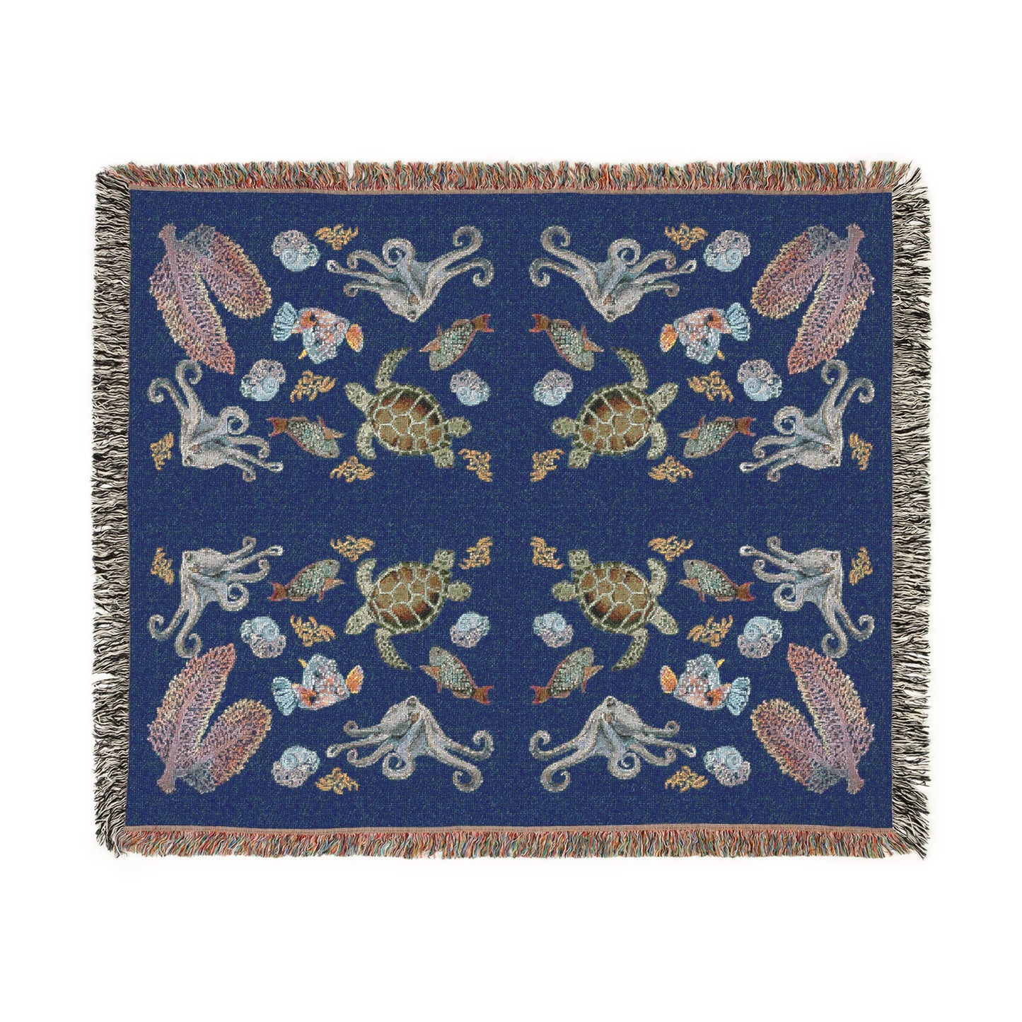 Sargasso Sea - Woven Blanket - Dark Blue