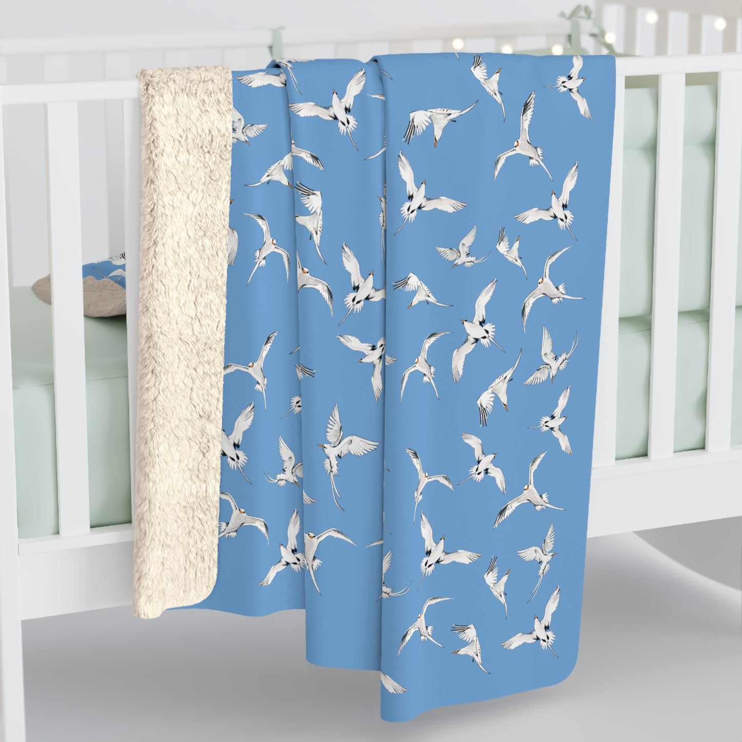 Longtails - Sherpa Fleece Blanket - Light Blue