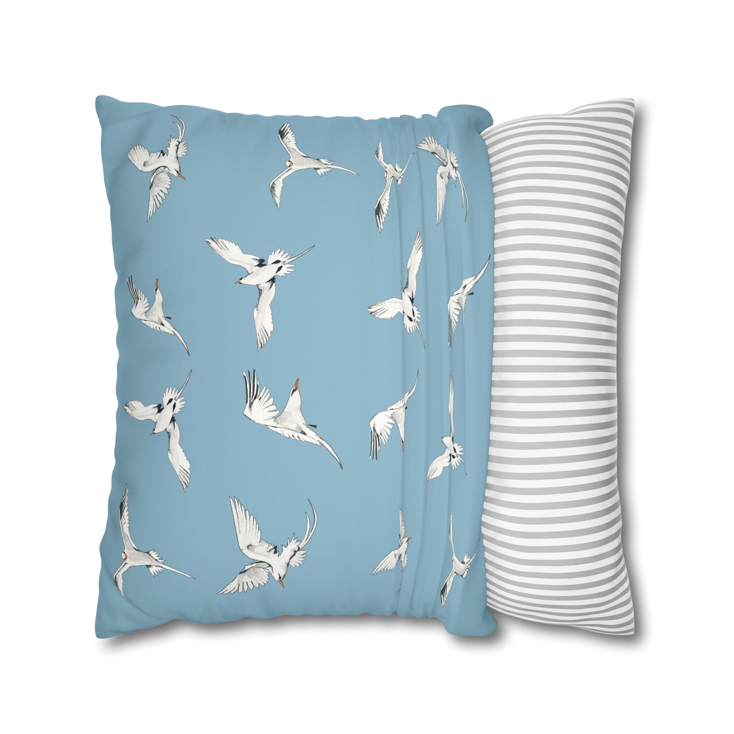 Longtails - Faux Suede Square Pillow Case - Sky