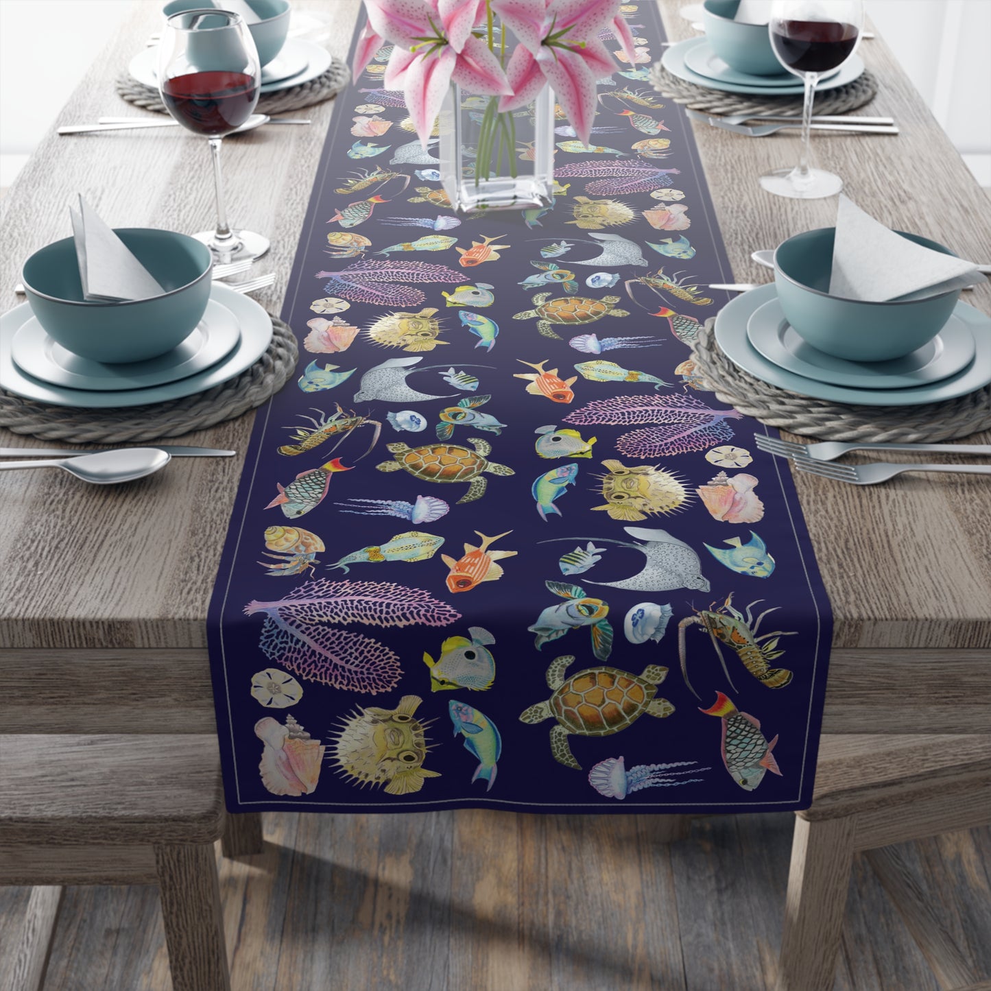 Sargasso Sea - Table Runner - Midnight