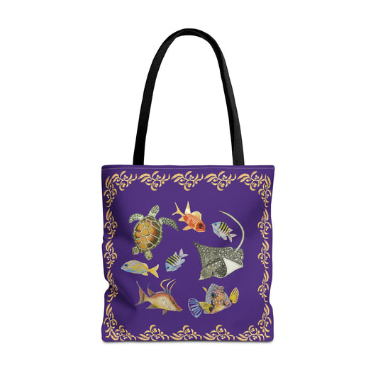 Sargasso Sea - Square Tote Bag - Dark Purple