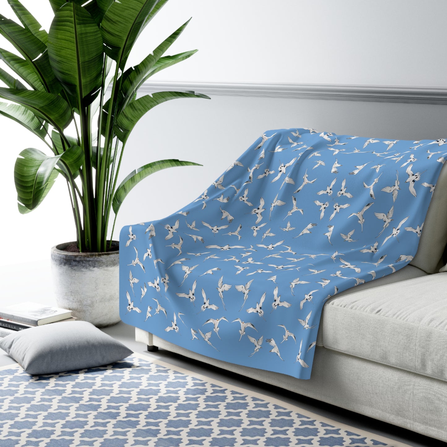 Longtails - Sherpa Fleece Blanket - Light Blue