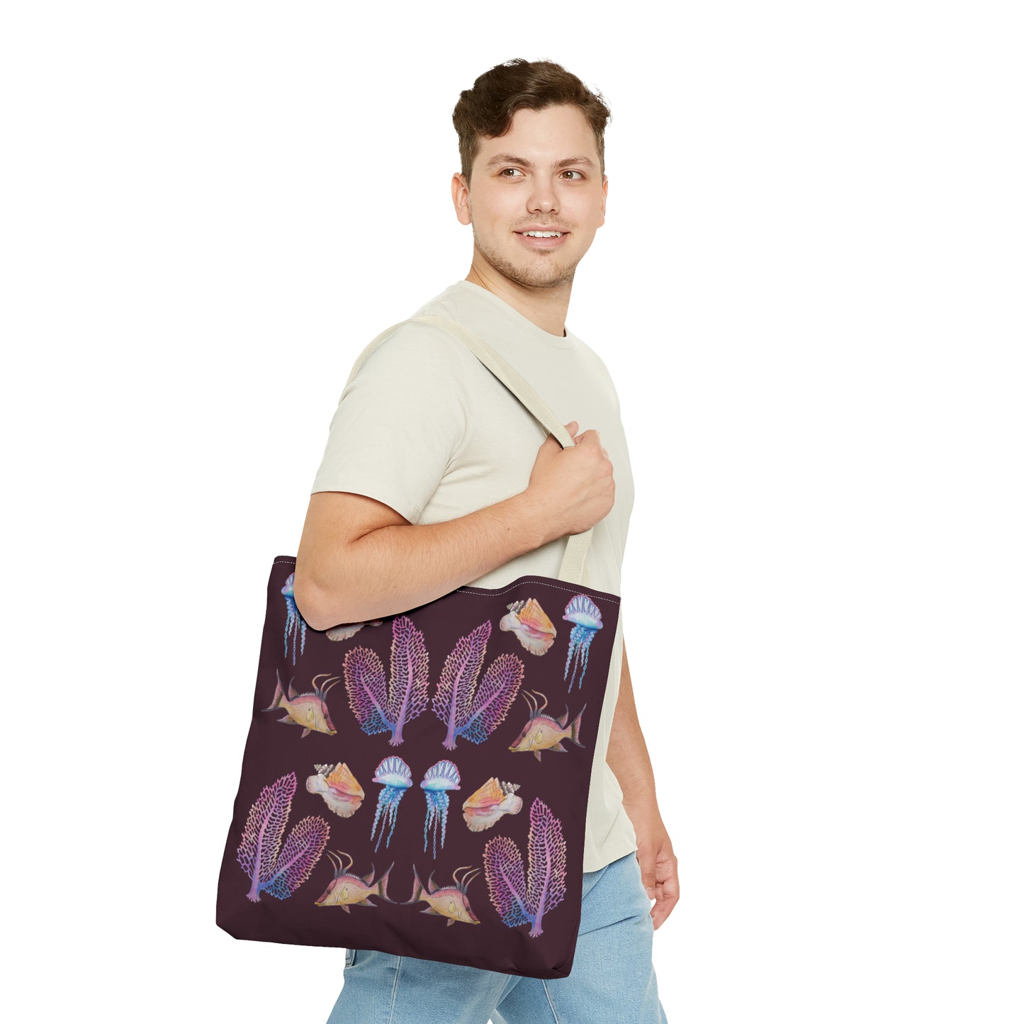 Sargasso Sea - Square Tote Bag - Aubergine