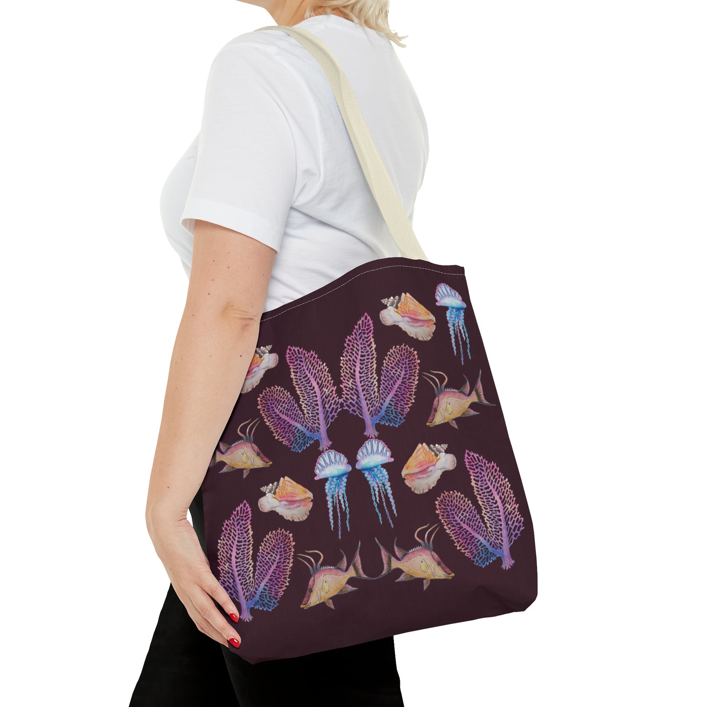 Sargasso Sea - Square Tote Bag - Aubergine